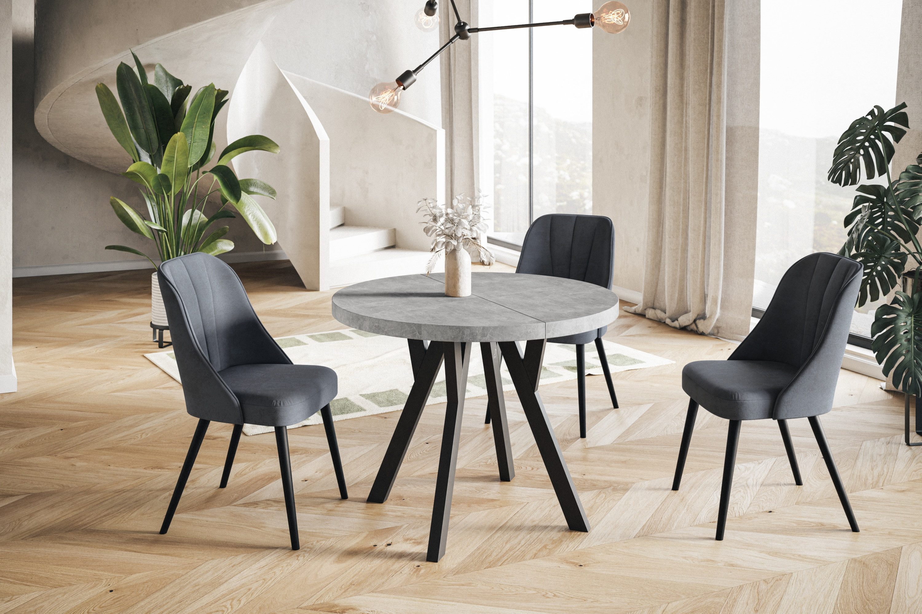 Alpi-Möbel Esstisch Wohnzimmertisch - Ausziehbarer runder Tisch 80-120 cm - günstig online kaufen