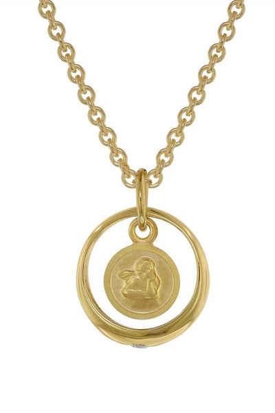 trendor Kette mit Anhänger mit Amor-Taufring Gold auf Silber