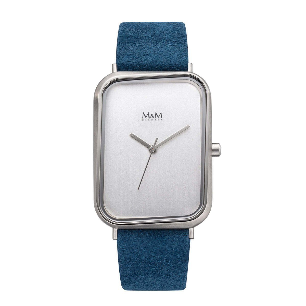 M&M Quarzuhr Armbanduhr Damen Leder Dancing Square (1-tlg), Analoguhr eckig mit Lederarmband, Designer Uhr mehr