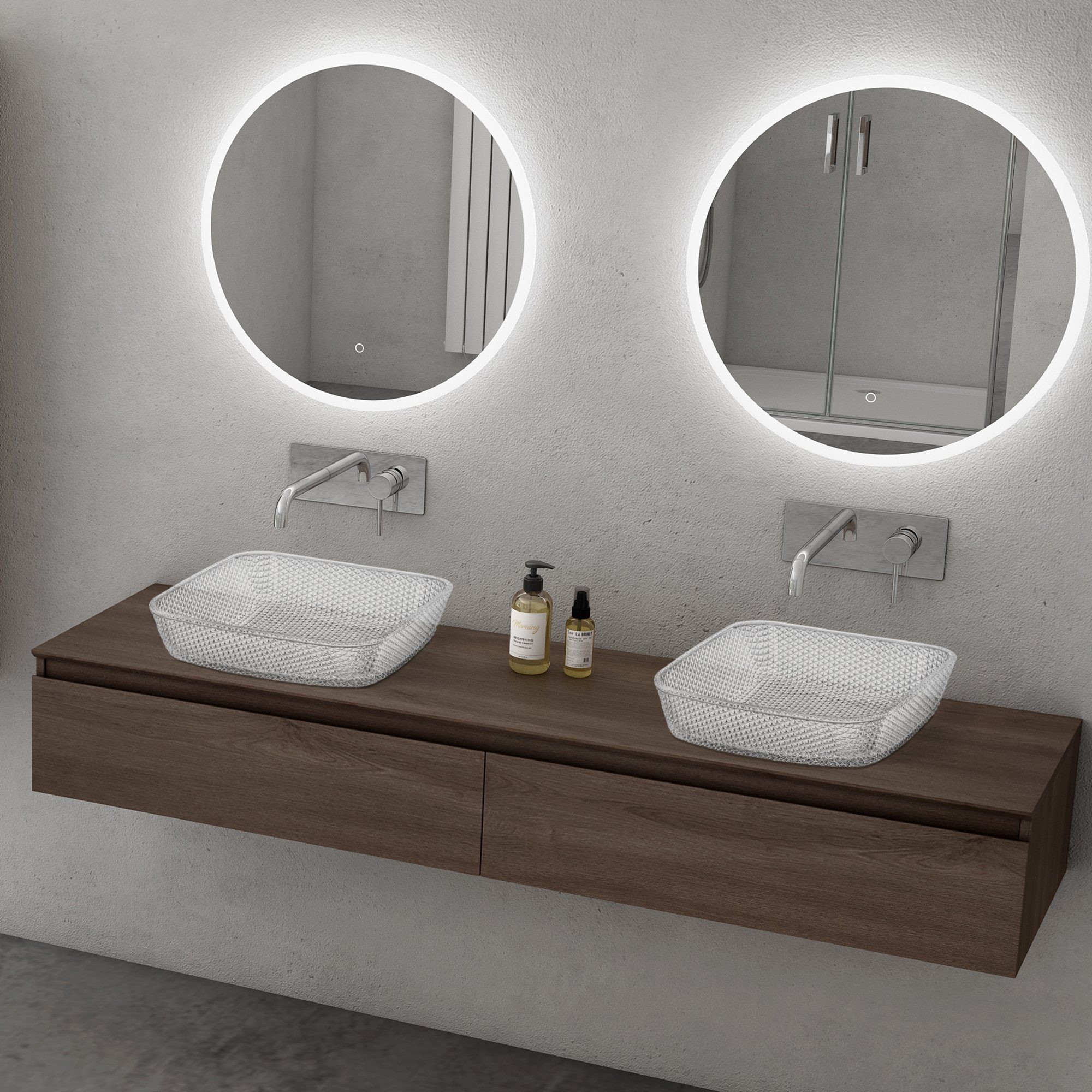 doporro Waschbecken Rechteckig Kristallbecken Handwaschbecken Minerva3