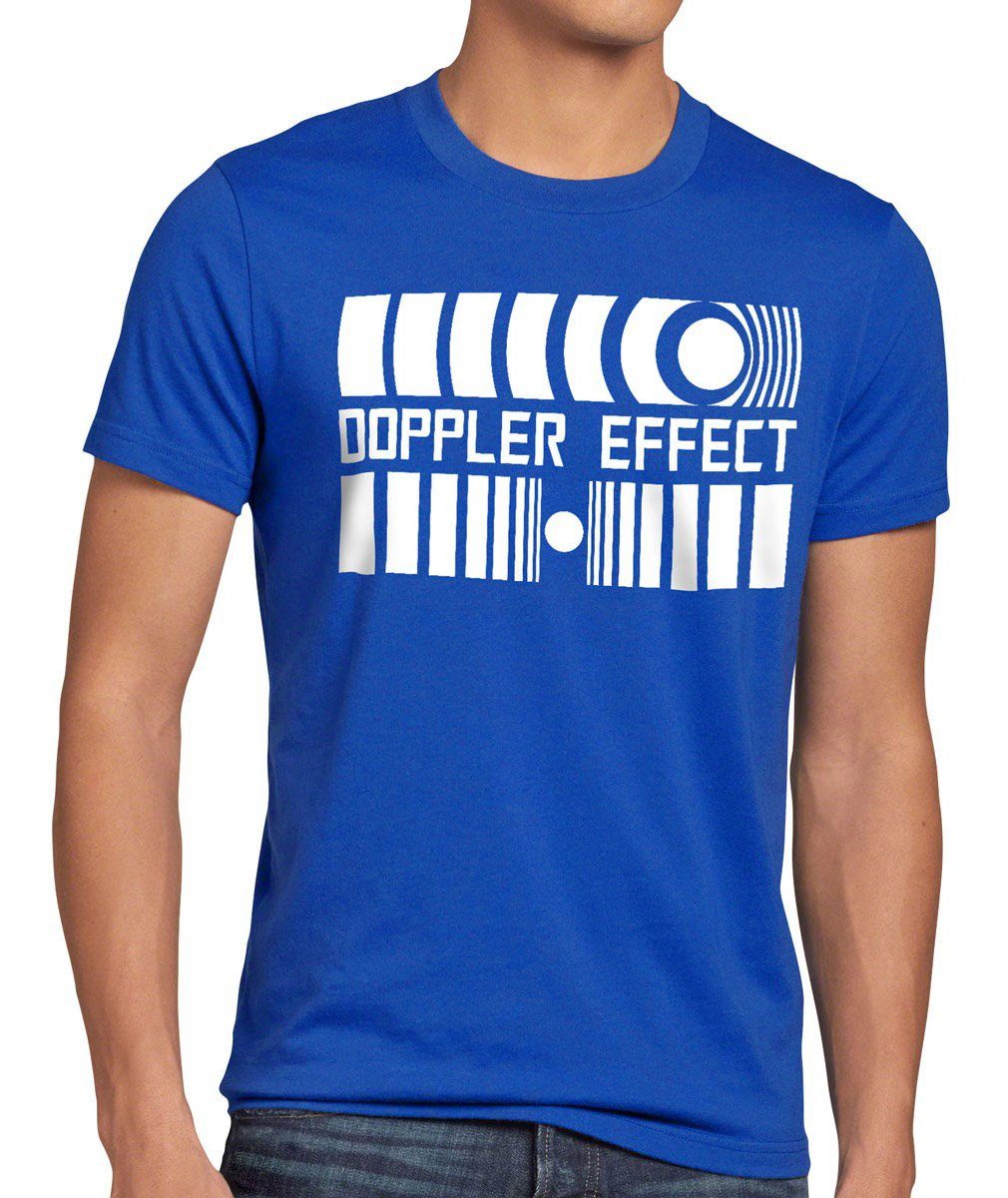 style3 Sheldon Bang Big Herren Effects Doppler tbbt Effekt Schall blau Print-Shirt Theory Cooper T-Shirt