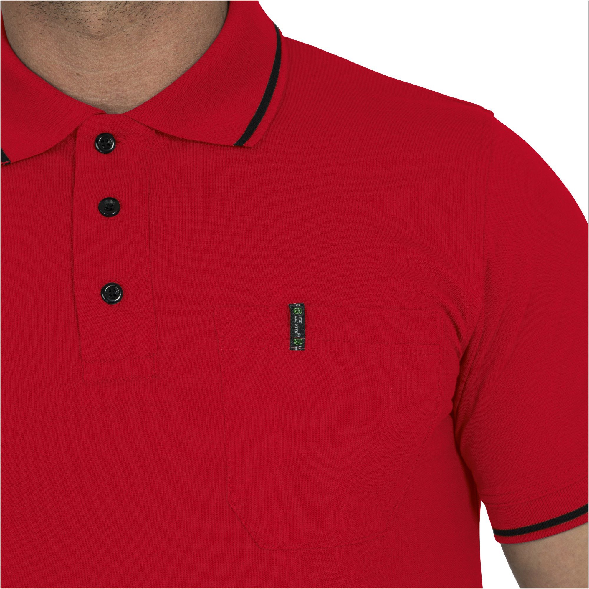 Leibwächter Poloshirt Flex-Line Herren Poloshirt kurzarm, mit Brusttasche & Stifttasche (Bequeme Workwear, antibakterielle, Antigeruchs- und Antipilling-Ausrüst – Bild 3 von 3