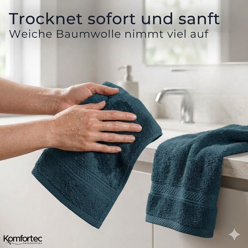 Komfortec Gästehandtücher Set aus 100% Baumwolle, (12-St) – Bild 5 von 5