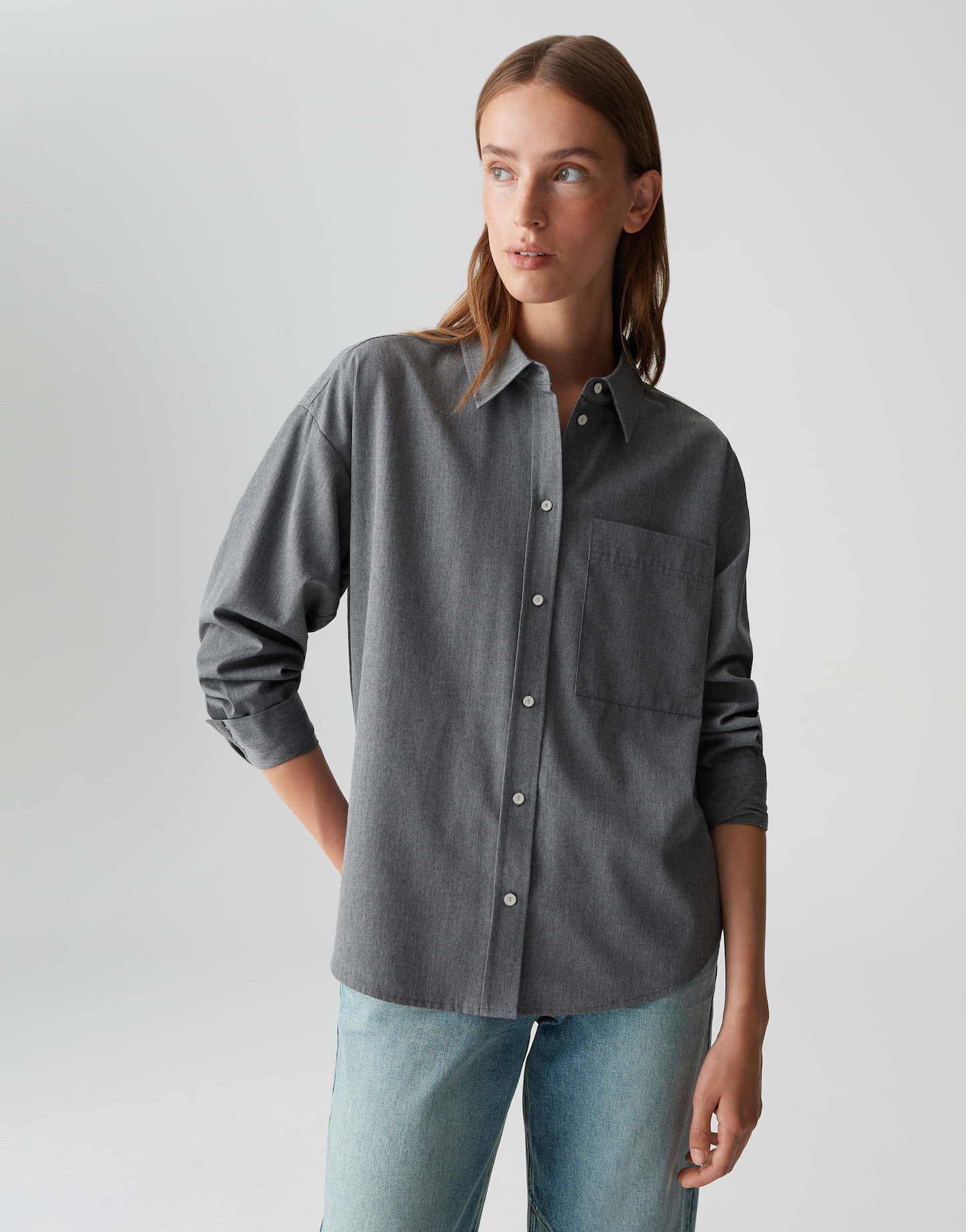 OPUS Hemdbluse FLANILLA aus weichem Flanell lockere Passform, dezente Struk günstig online kaufen