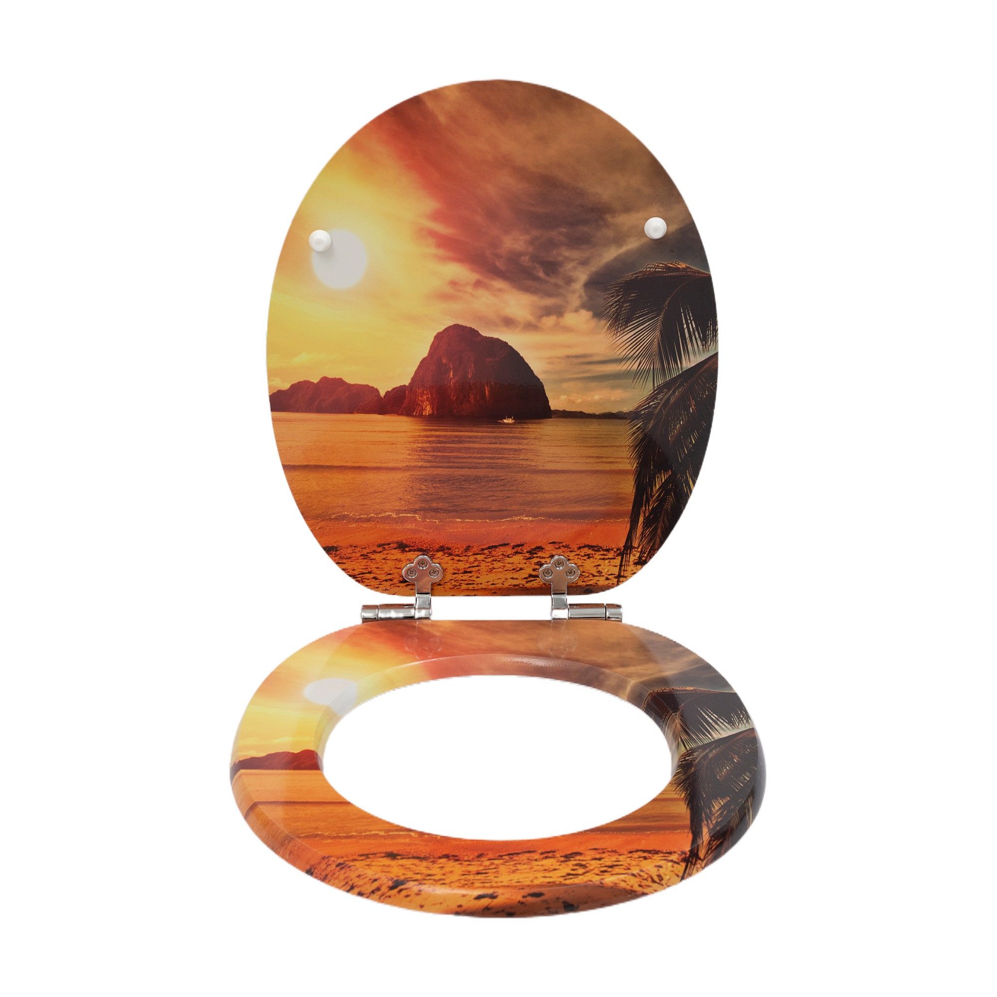 SINOBATH WC-Sitz WC-Sitz mit Absenkautomatik,MDF Holzkern,Toilettensitz