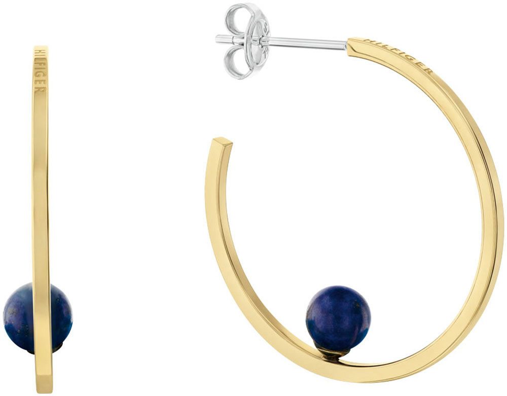 Tommy Hilfiger Paar Серьги-кольца SEMI-PRECIOUS BEADS, 2780964, 2780965, 2780966, mit Onyx, Lapislazuli oder Glasstein