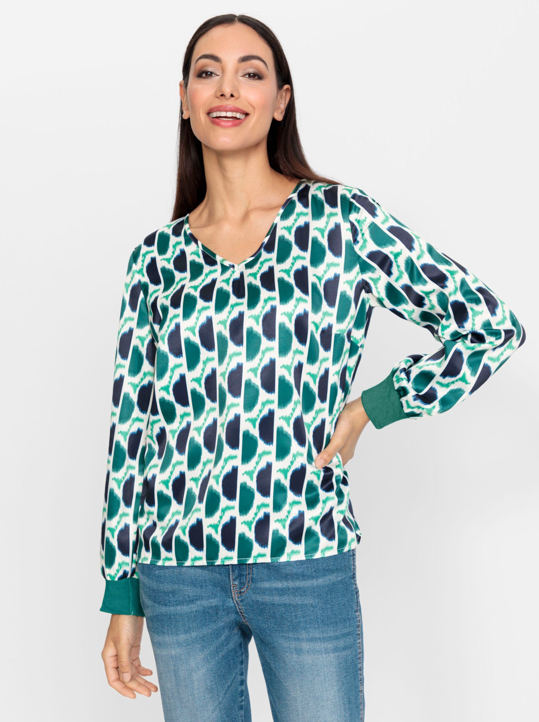 Klassische Bluse Druckbluse