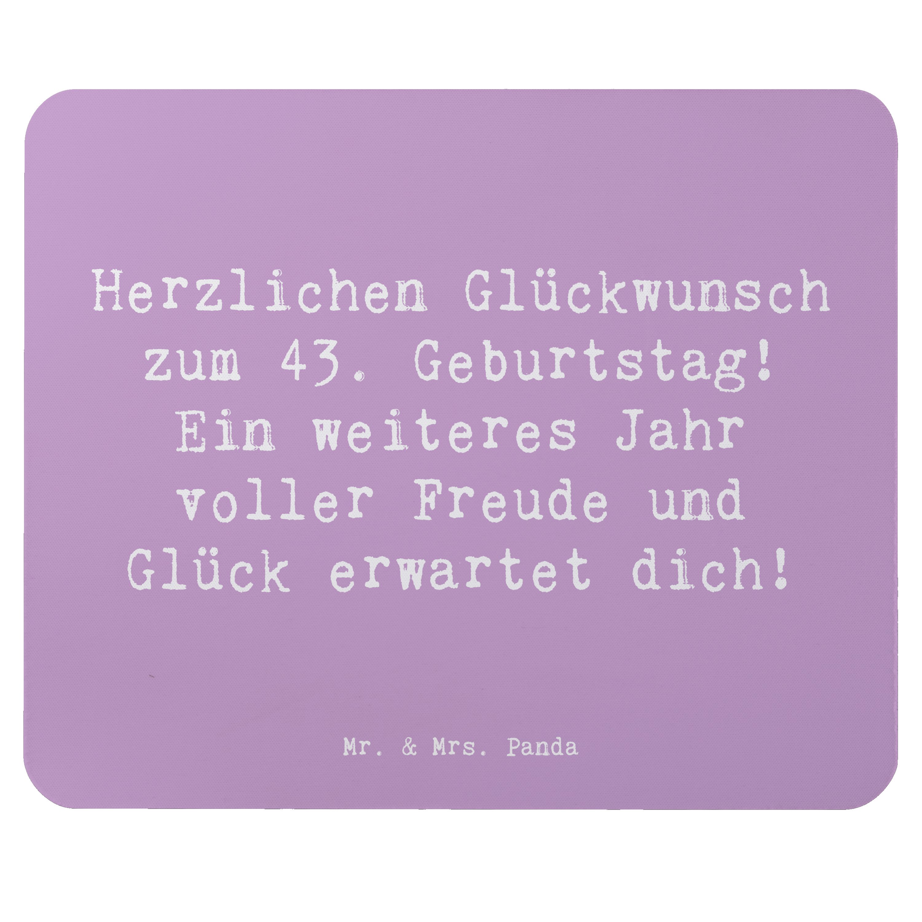 Mauspad Spruch 43. Geburtstag Freude - Lavendeltraum - Geschenk, Freude und G