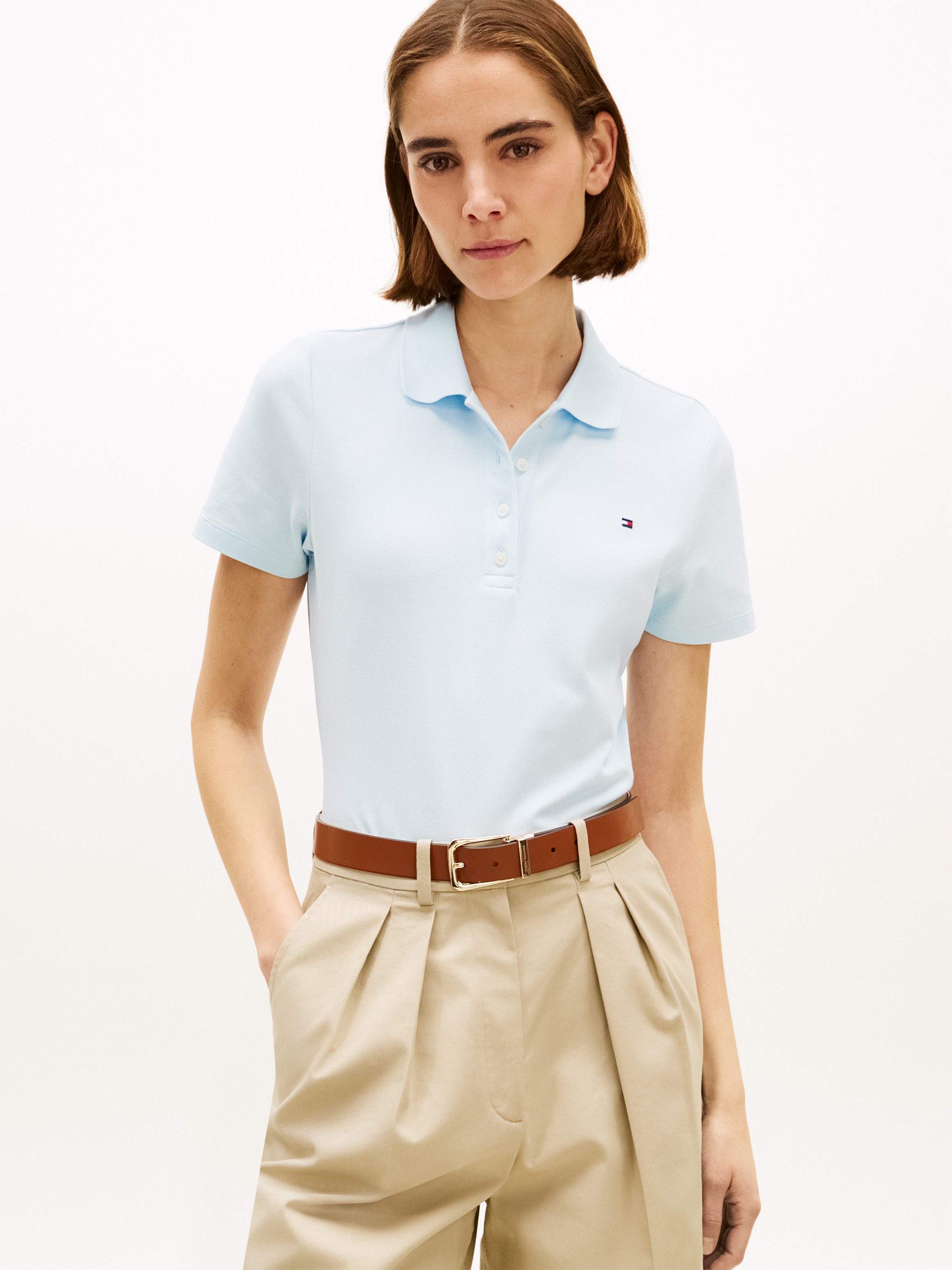 Tommy Hilfiger Poloshirt 1985 Slim Fit Pique Premium mit Logostickerei, Sei günstig online kaufen