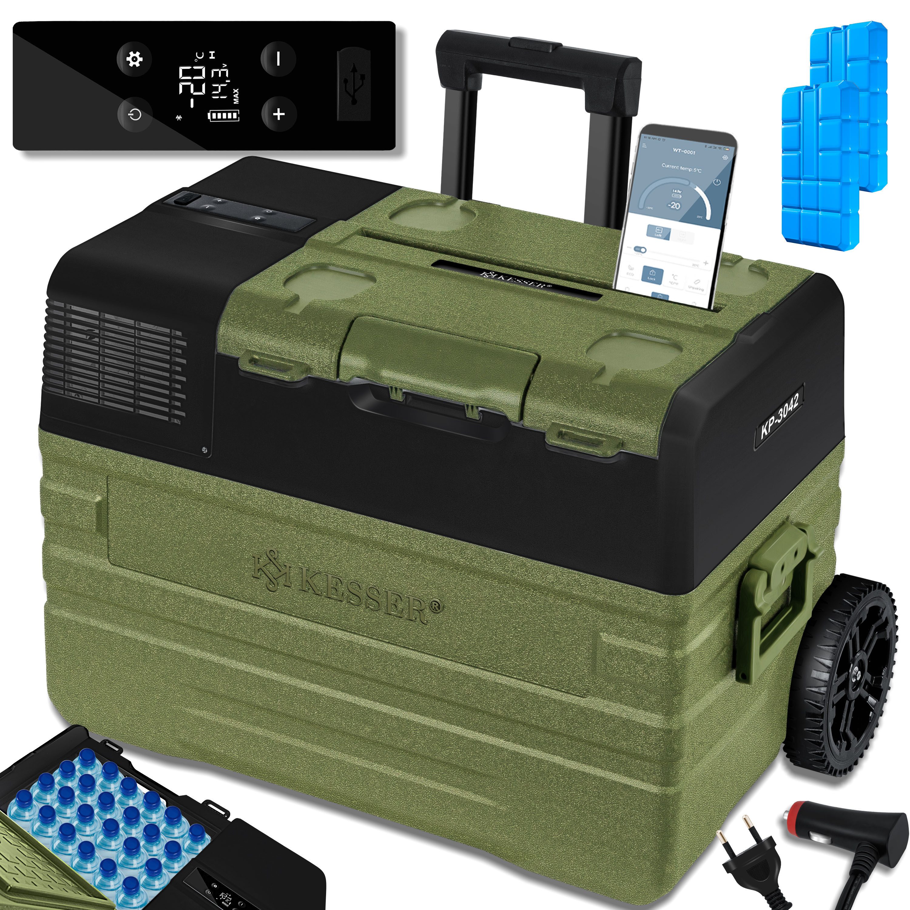 KESSER Kühlbox, Kompressor Kühlbox elektrisch Gefrierbox, Mit APP-Steuerung