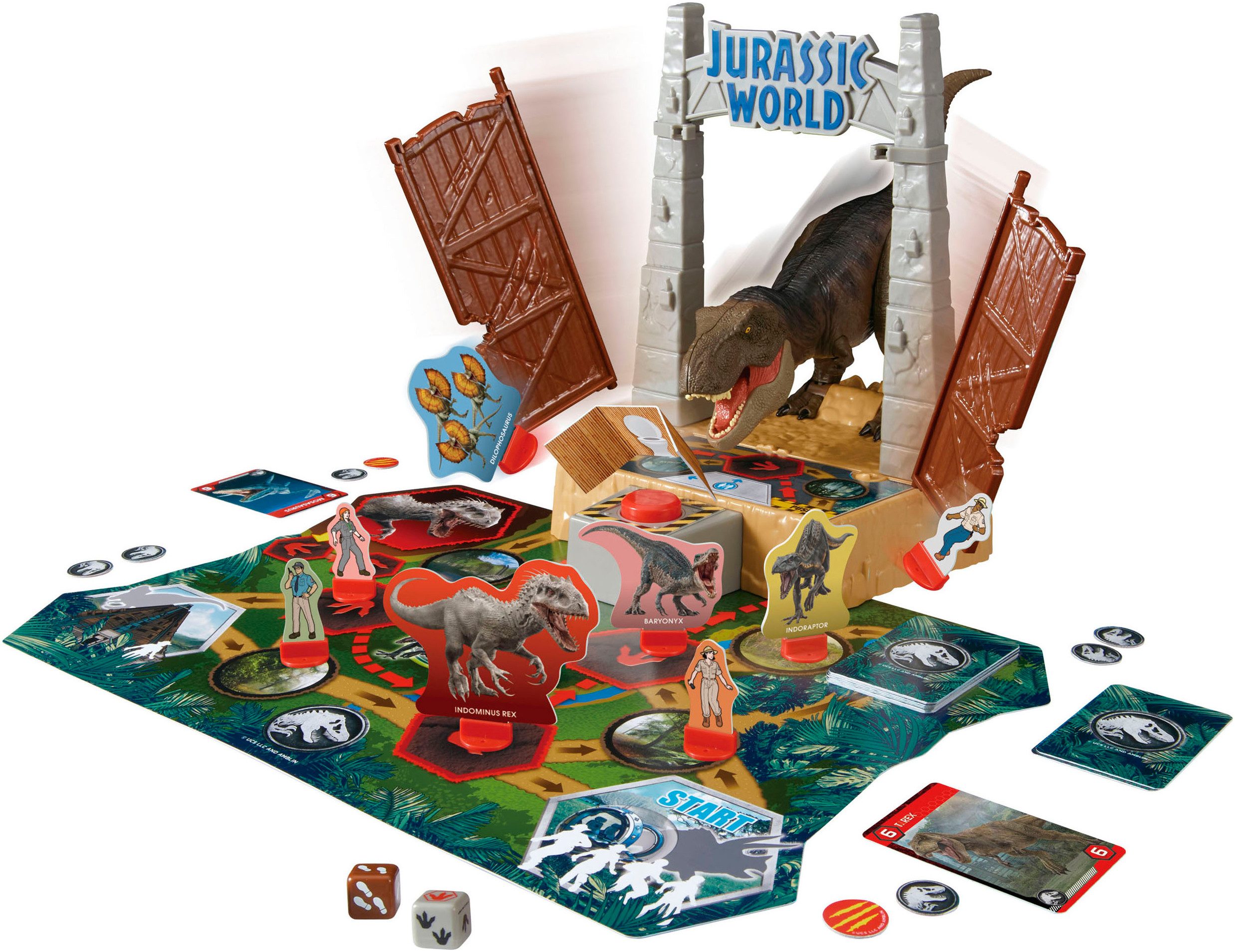 EPOCH Games Spiel Jurassic World - T-Rex Panic, Familienspiel
