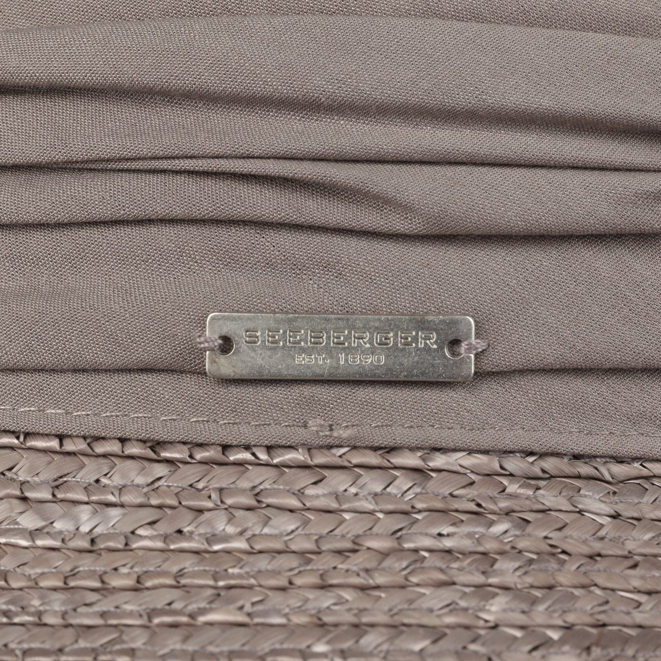 Seeberger Sonnenhut (1-St) Strohglocke grau Ripsband mit