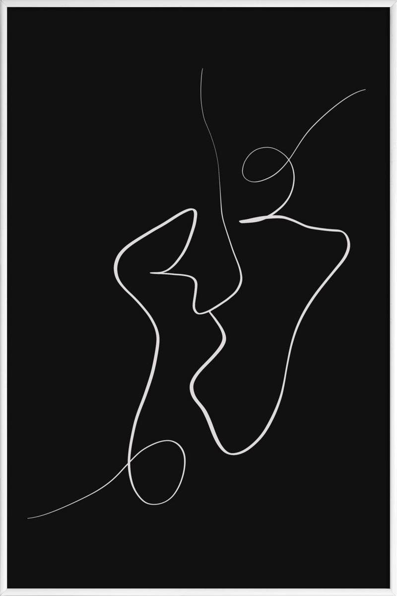 Juniqe mit in Fine-Art-Print cm 1 mit einem breiten, (1 Graphite Kunststoffrahmen, Poster Rand St), weißen Poster Galeriequalität