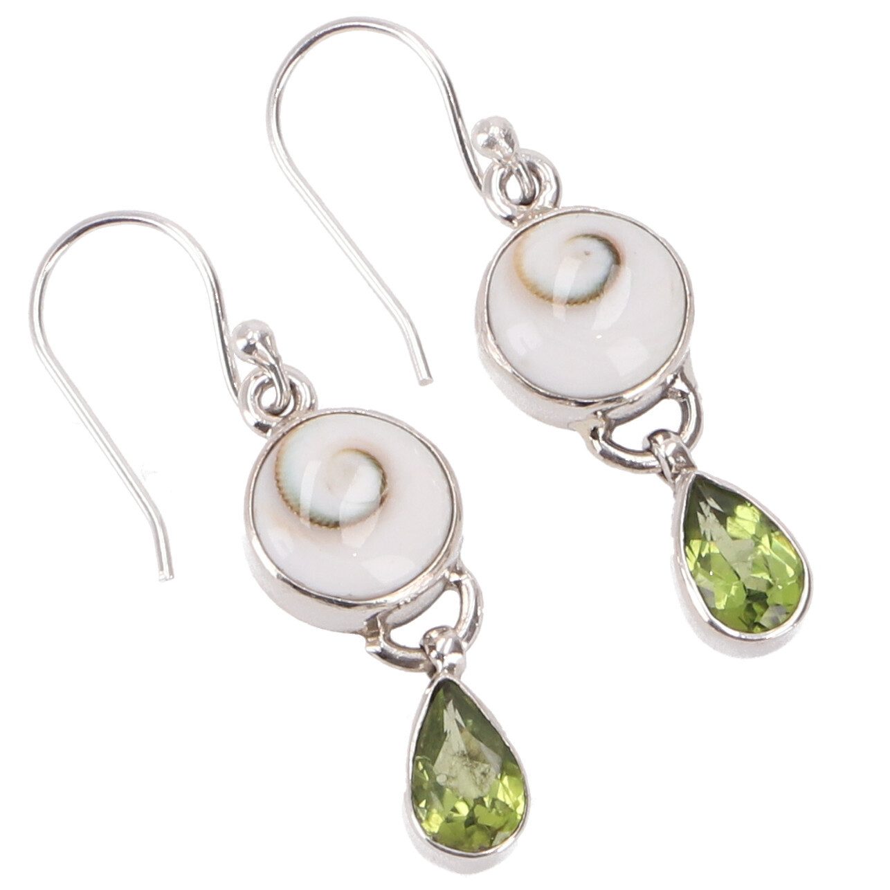 Guru-Shop Paar Ohrhänger Indische Boho Ohrringe Shiva - Peridot