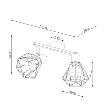 etc-shop Deckenstrahler, Wohnzimmerlampe Deckenleuchte Deckenlampe Stahl Schwarz 2-Flammig L 31