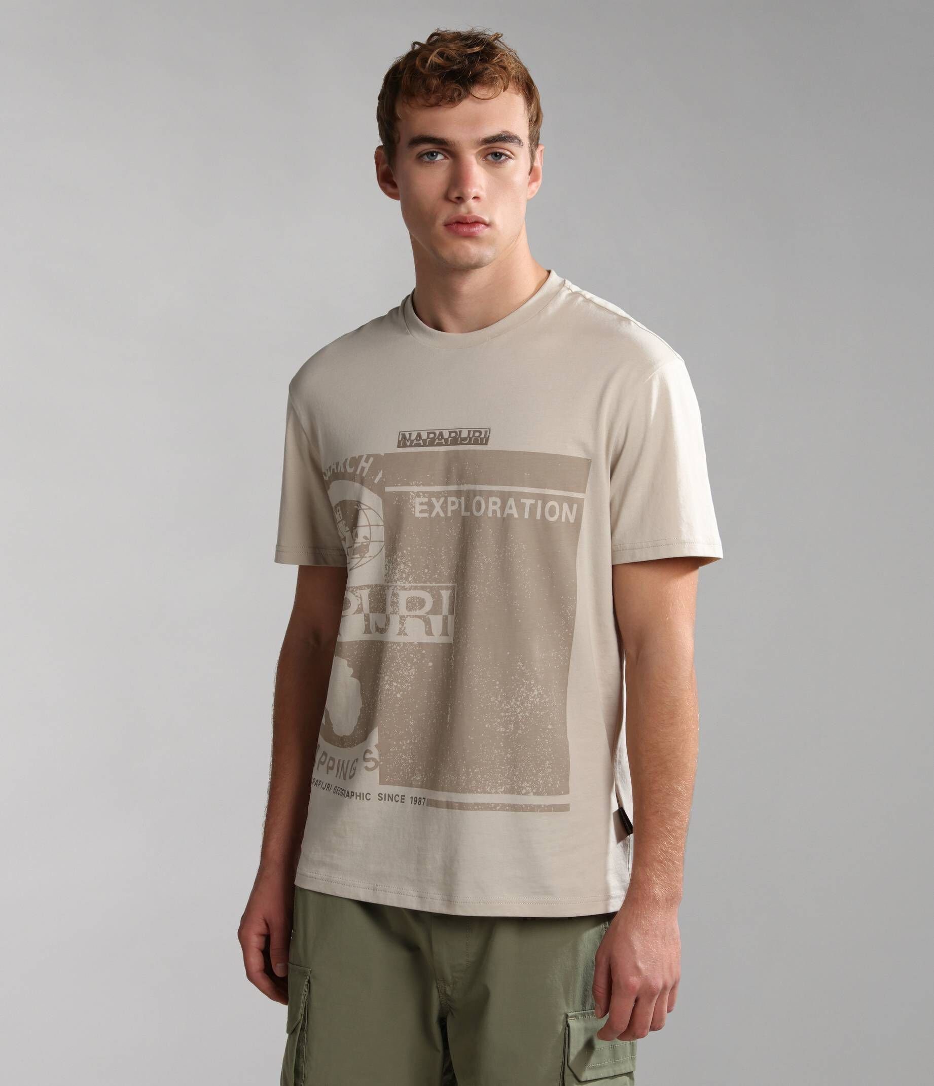 T-Shirt Herren (1-tlg) S-MANTA Napapijri (23) T-Shirt taupe