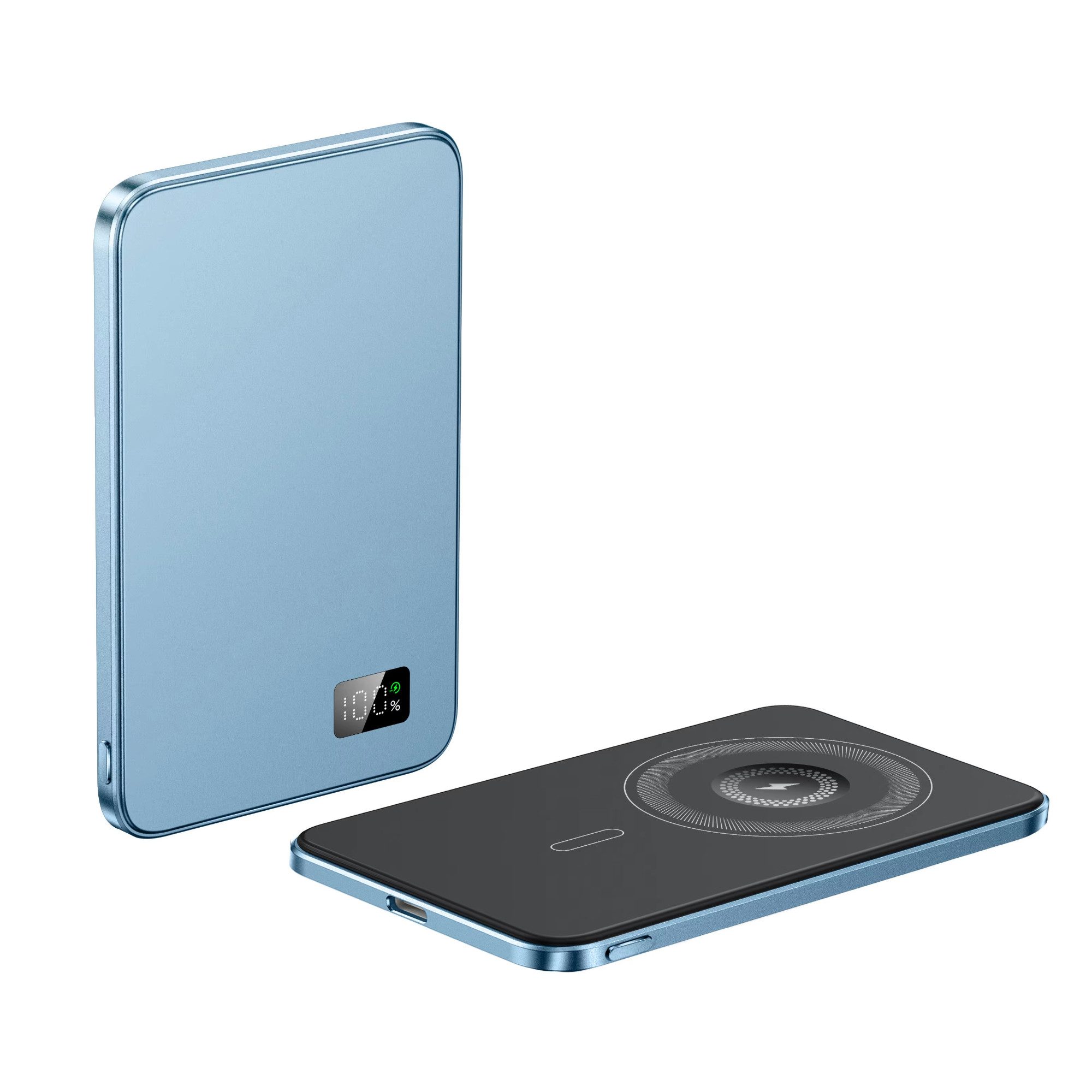 Velmeo Powerbank 5000/10000 mAh - Magnetisch für MagSafe / iPhone Android Powerbank 5000 mAh (1 St), Kabelloses Laden, LED Display, Akkustandanzeige