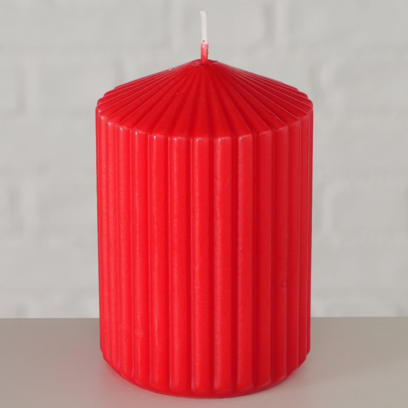 BOLTZE GRUPPE Stumpenkerze Boltze Stumpenkerze "Rillea", rot, 10x7cm, BOLTZE-2086723 (1-tlg)