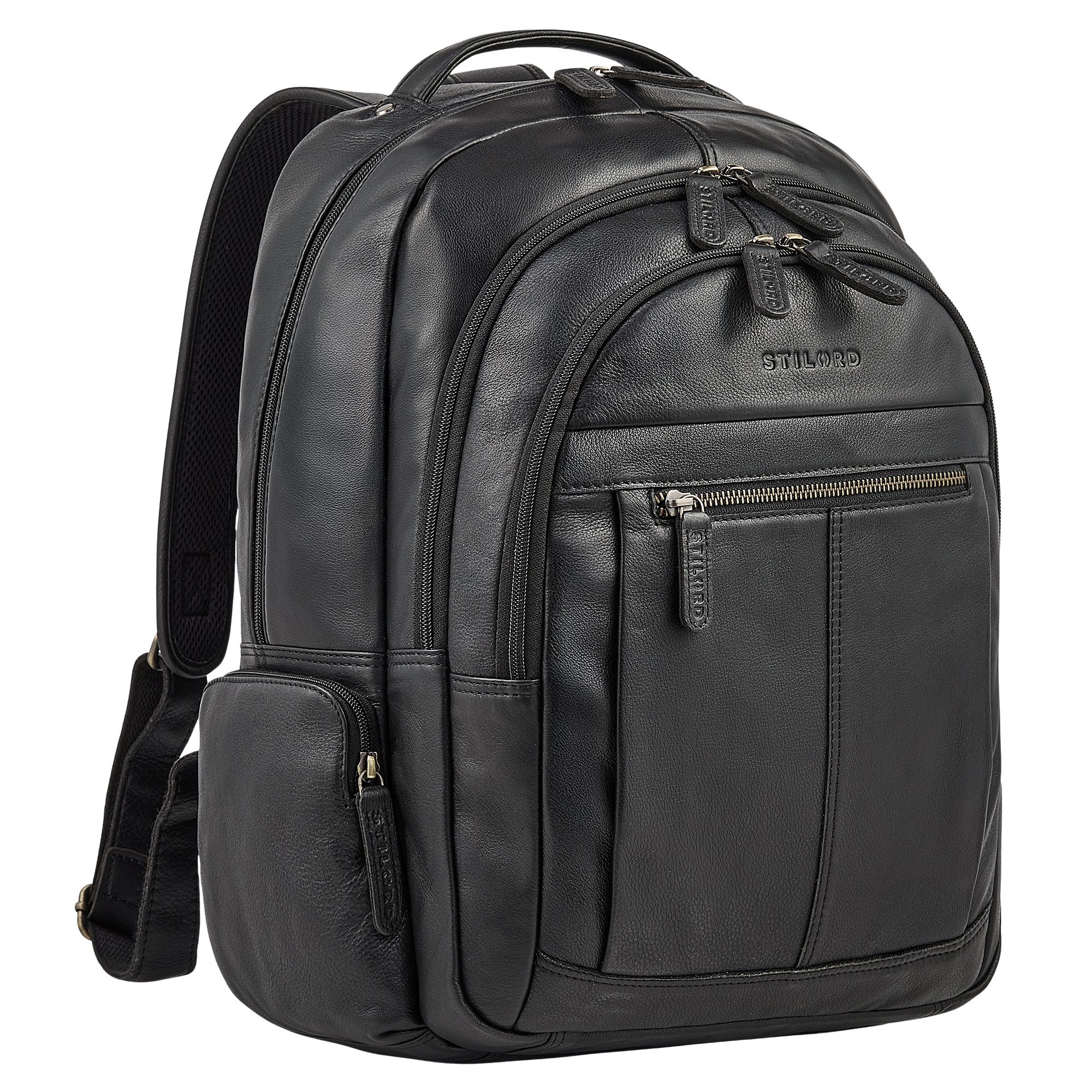 Notebook-Rucksack "Alaric" XL Business Rucksack Herren Leder Laptoprucksack 17 Zoll