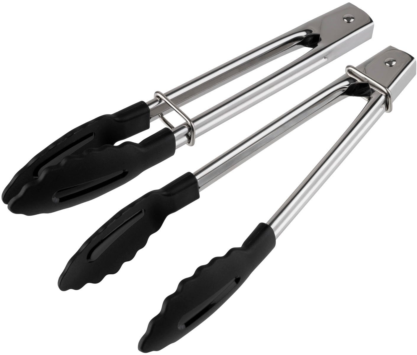 APS Servierzange Universalzangen im 2er Set, Länge 18 cm, aus Edelstahl, Greifer aus Polyamid