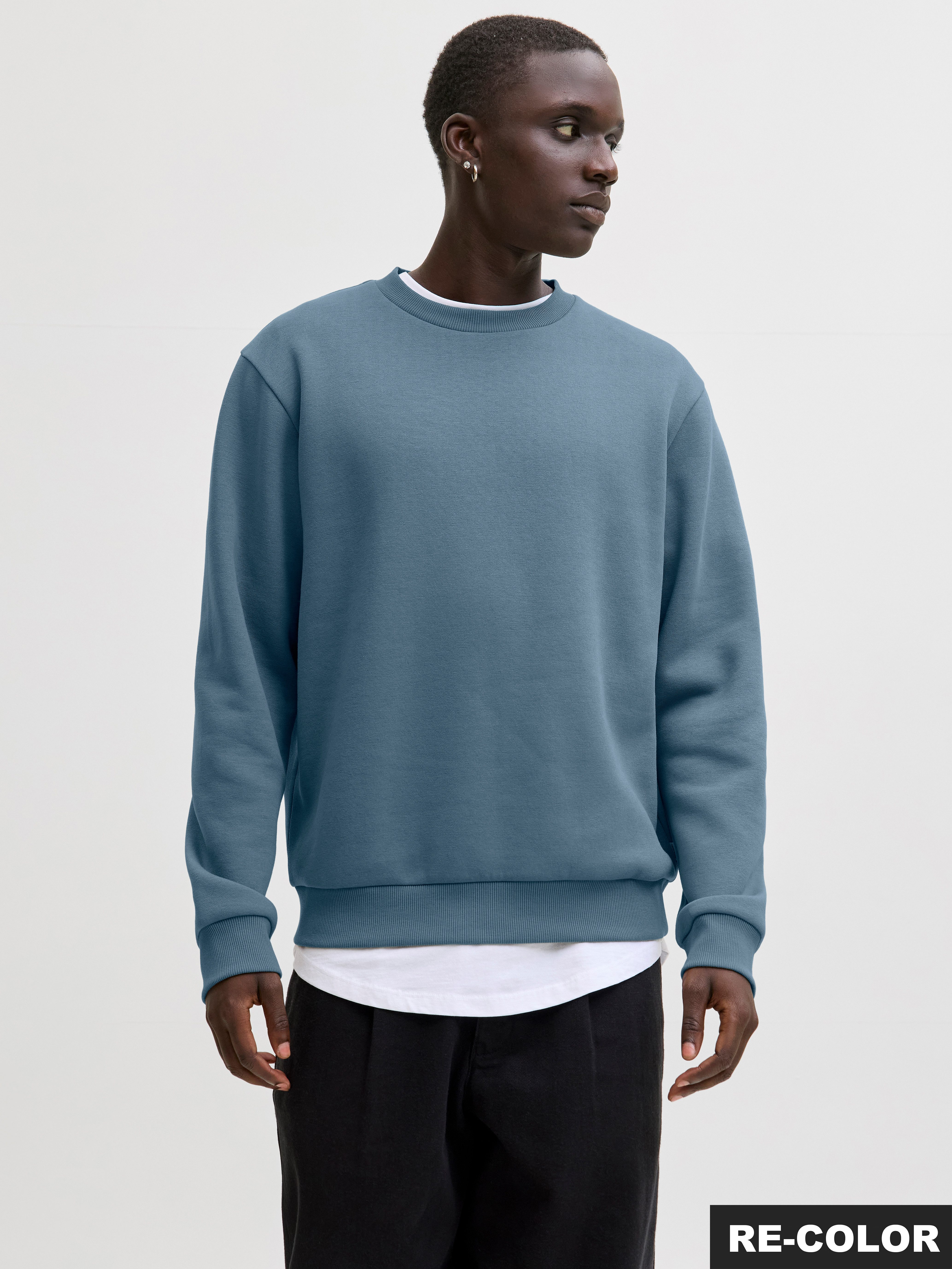 Jack & Jones Sweatshirt JJEBRADLEY mit Rippbündchen für Alltag und Freizeit mit Rippbündchen