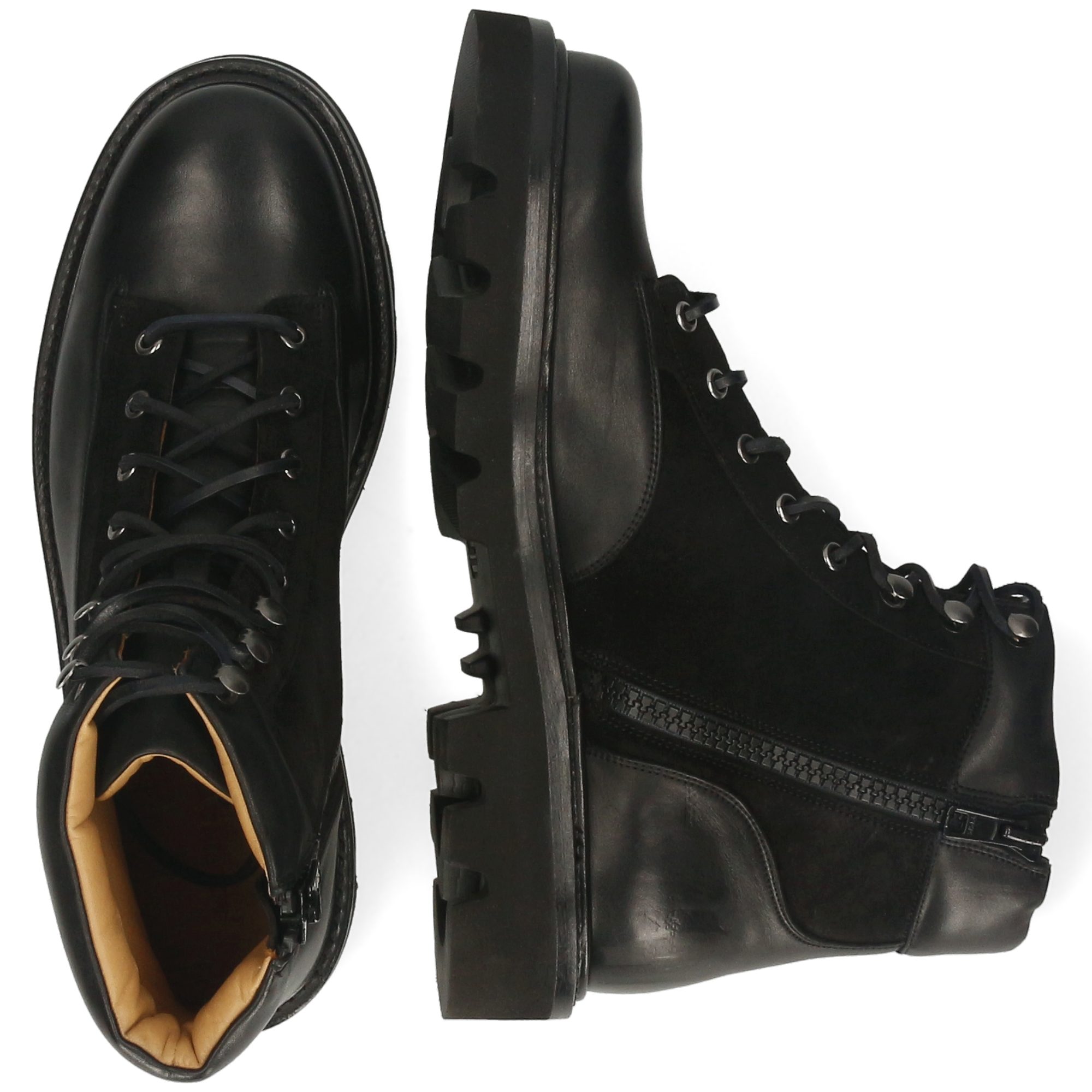 Melvin & Hamilton Maverick 1 Leder-Schnürstiefeletten für Herren Stiefelette Plateausohlen, Echtes Leder