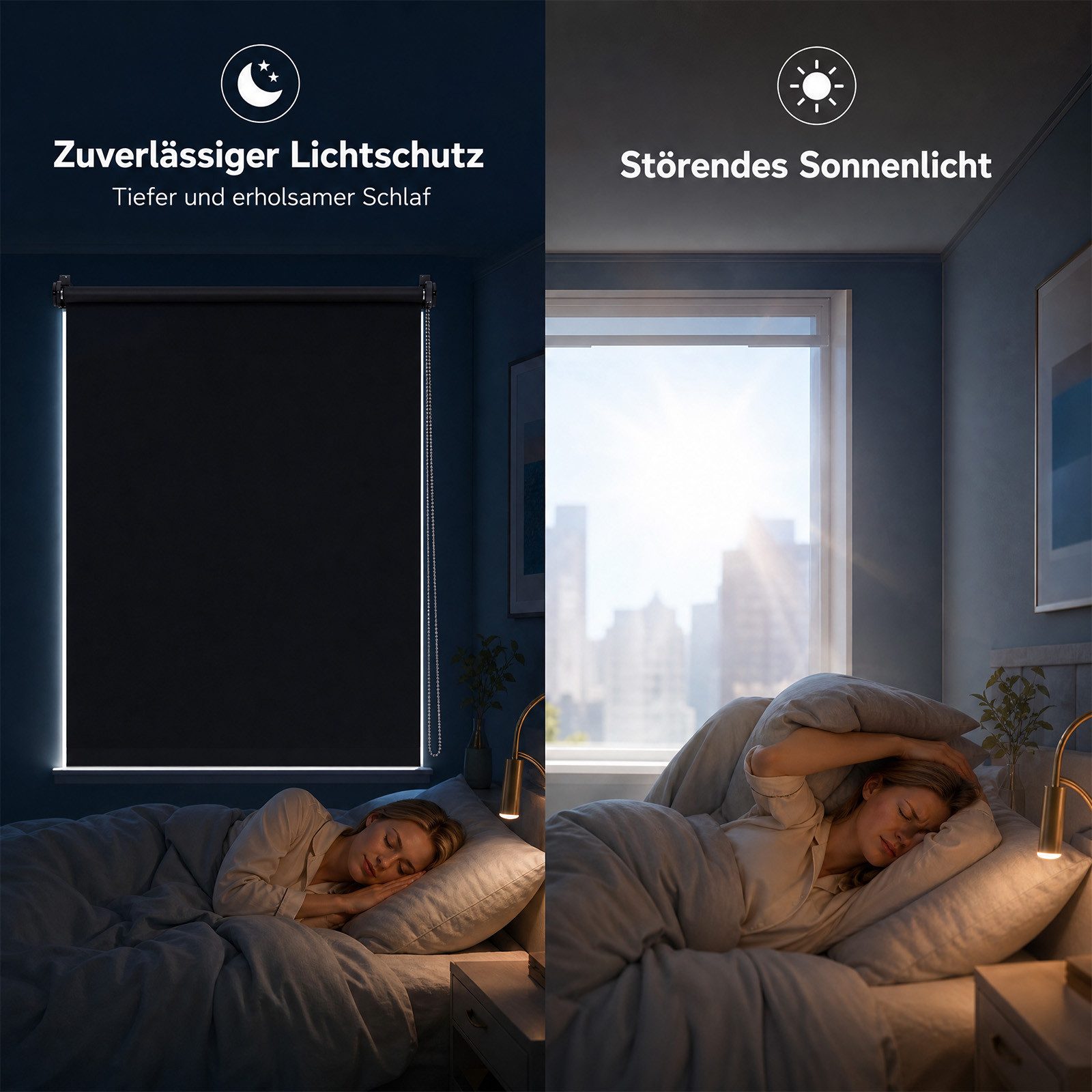 Verdunklungsrollo Rollos für Fenster ohne Bohren Seitenzugrollo Klemmfix Verdunkelnd, Salcar, Klemmfix, 40x130cm,Freihängend, Sonnenschutz, Sichtschutz Thermorollo
