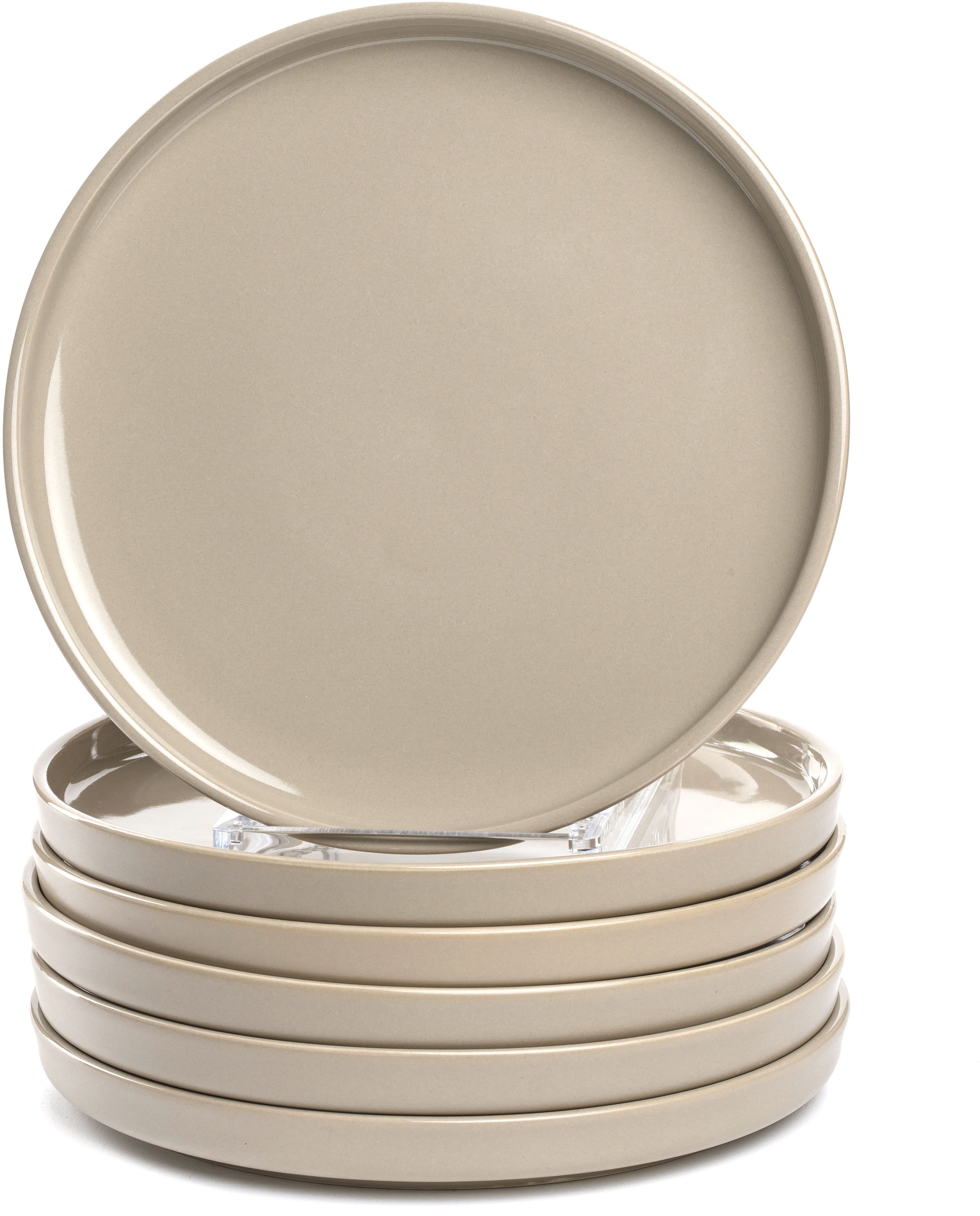 LEONARDO Тарелки-Set Тарелка обеденная ROMA, Keramikteller, ca. 22 cm, 6-teilig (6-tlg), 6 Personen, Keramik, Geschirr-Set, Service, spülmaschinengeeignet