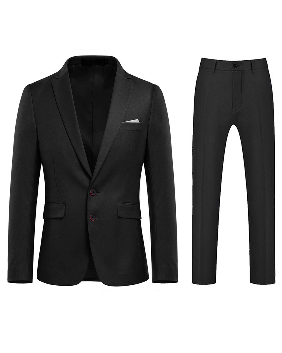 Allthemen Anzug (2 tlg) Herren 2 tlg Anzug mit 2 Knöpfen Komplettanzug für Hochzeiten
