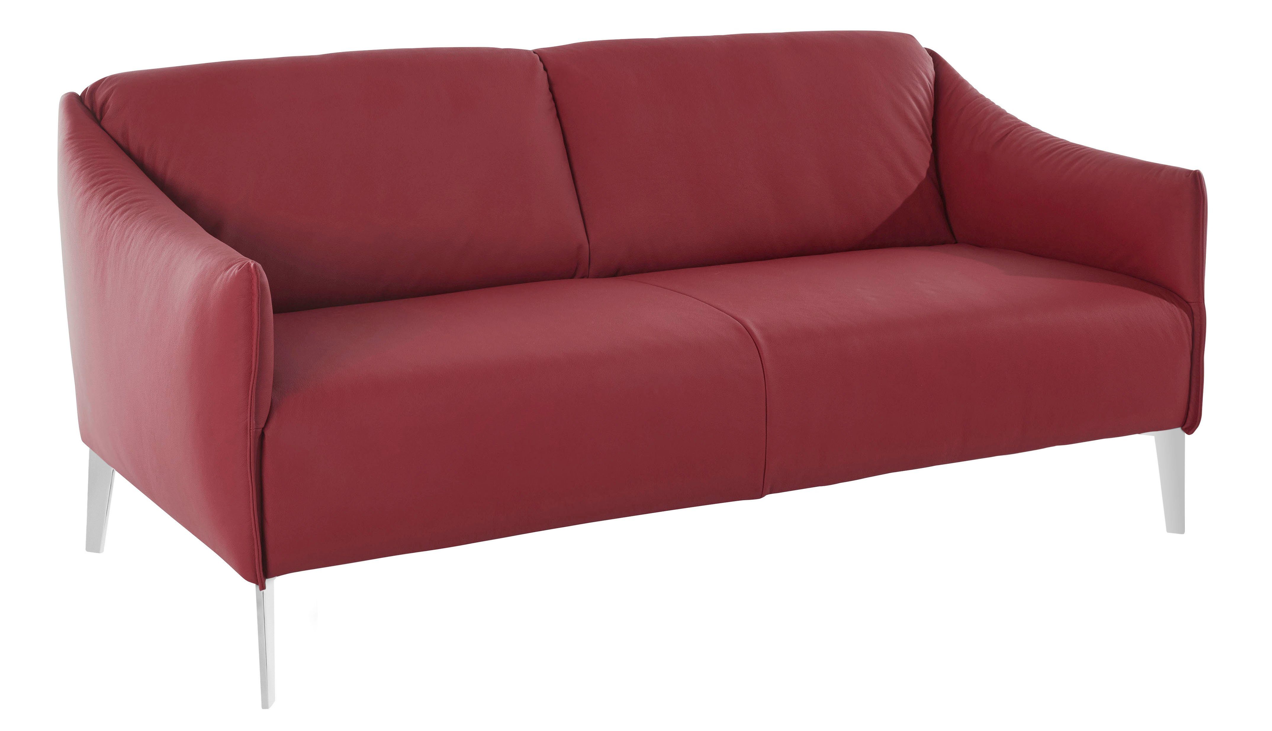 Metall-Winkelfüßen Breite 174 in 2,5-Sitzer sally, cm glänzend, Z59 ruby W.SCHILLIG red Chrom mit