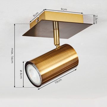 hofstein Deckenleuchte »Collattoni« moderne Deckenlampe aus Metall in Altmessing, ohne Leuchtmittel, verstellbare Strahler, GU10 max. 25, mit Lichteffekt