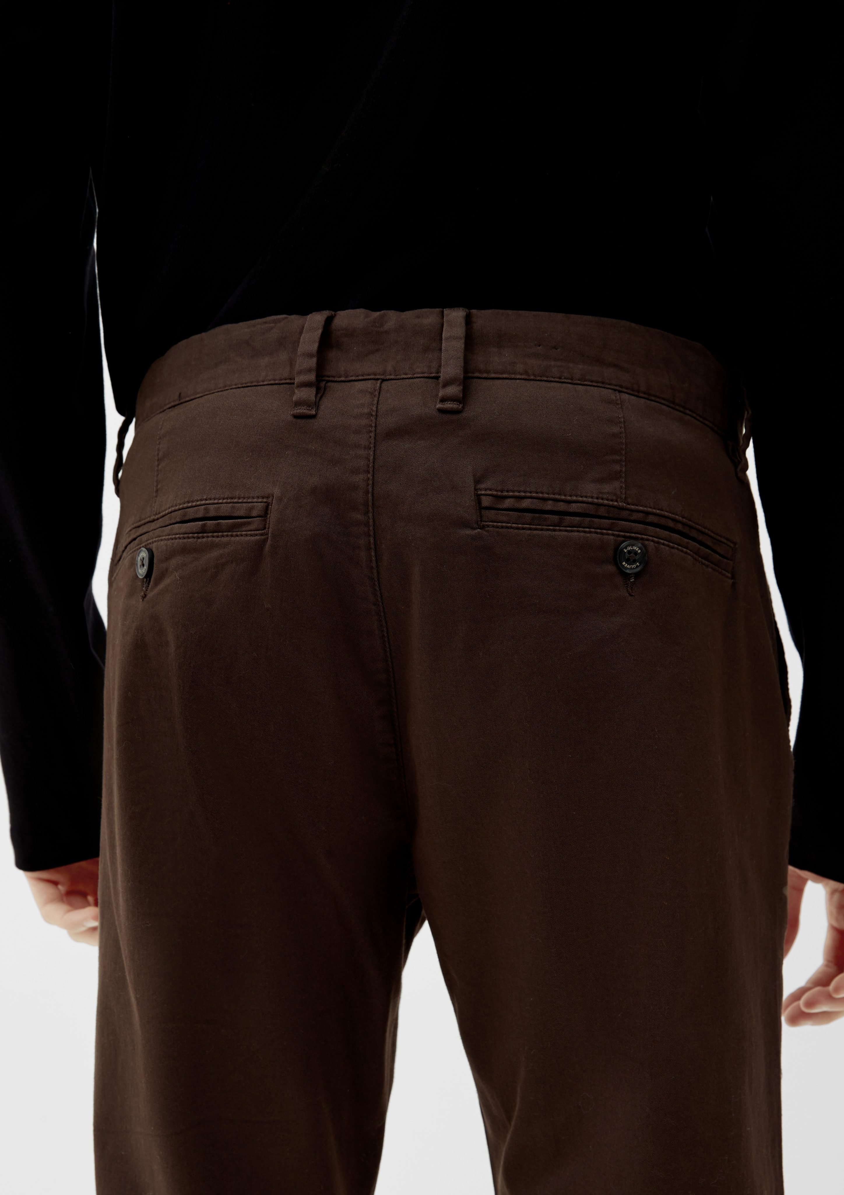 mokka Stoffhose Chino-Hose s.Oliver Slim: Schlichte