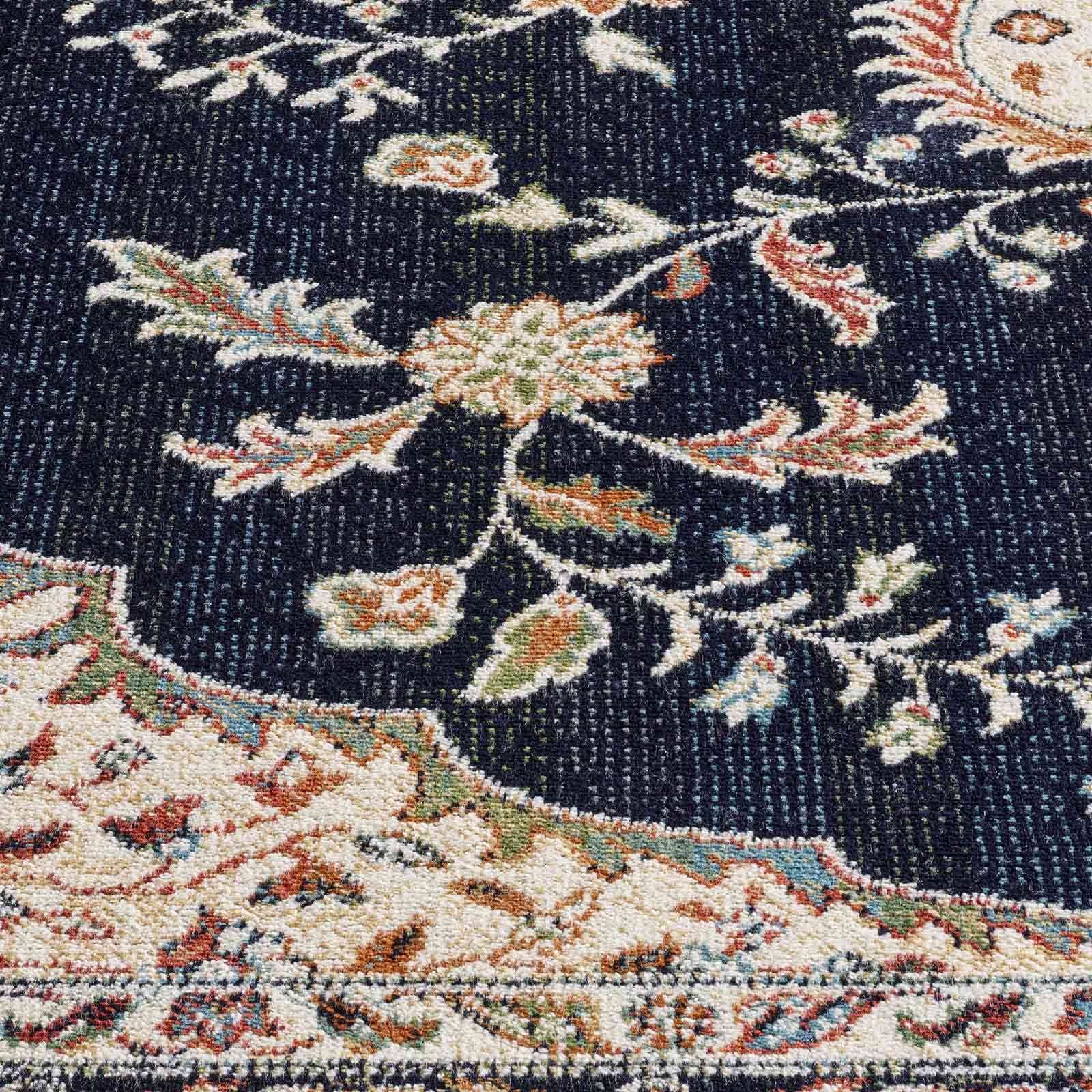 TaraCarpet Teppich Palazzo Royal Ghoum, rechteckig, Höhe: 6 mm, Medalion Seiden Optik blau Wohnzimmer Schlafzimmer Esszimmer 95x140 – Bild 4 von 5