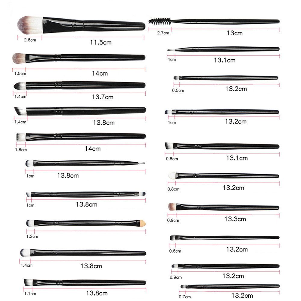 KINSI Kosmetikpinsel-Set 20 Stück Make-up,Pinsel zum professionellen auftragen von Lidschatten, 20 tlg., Foundation Eyeliner Rouge Lippenkosmetik Bürsten für Puder