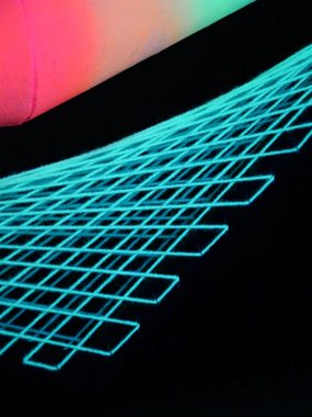 PSYWORK Dekoobjekt Schwarzlicht 2D StringArt Fadendeko Raute "Neon Cone", 85cm, UV-aktiv, leuchtet unter Schwarzlicht