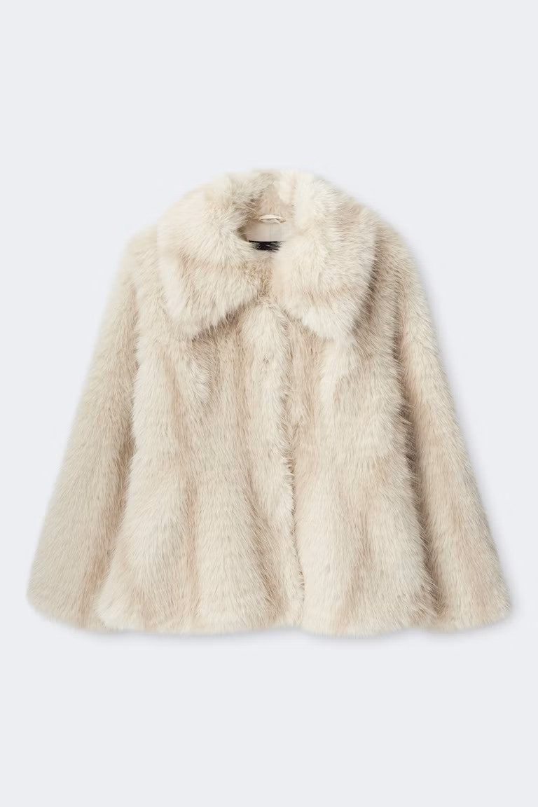 Gina Tricot Fellimitatjacke - Elegante Kunstfelljacke mit weichem Fellkragen für Damen