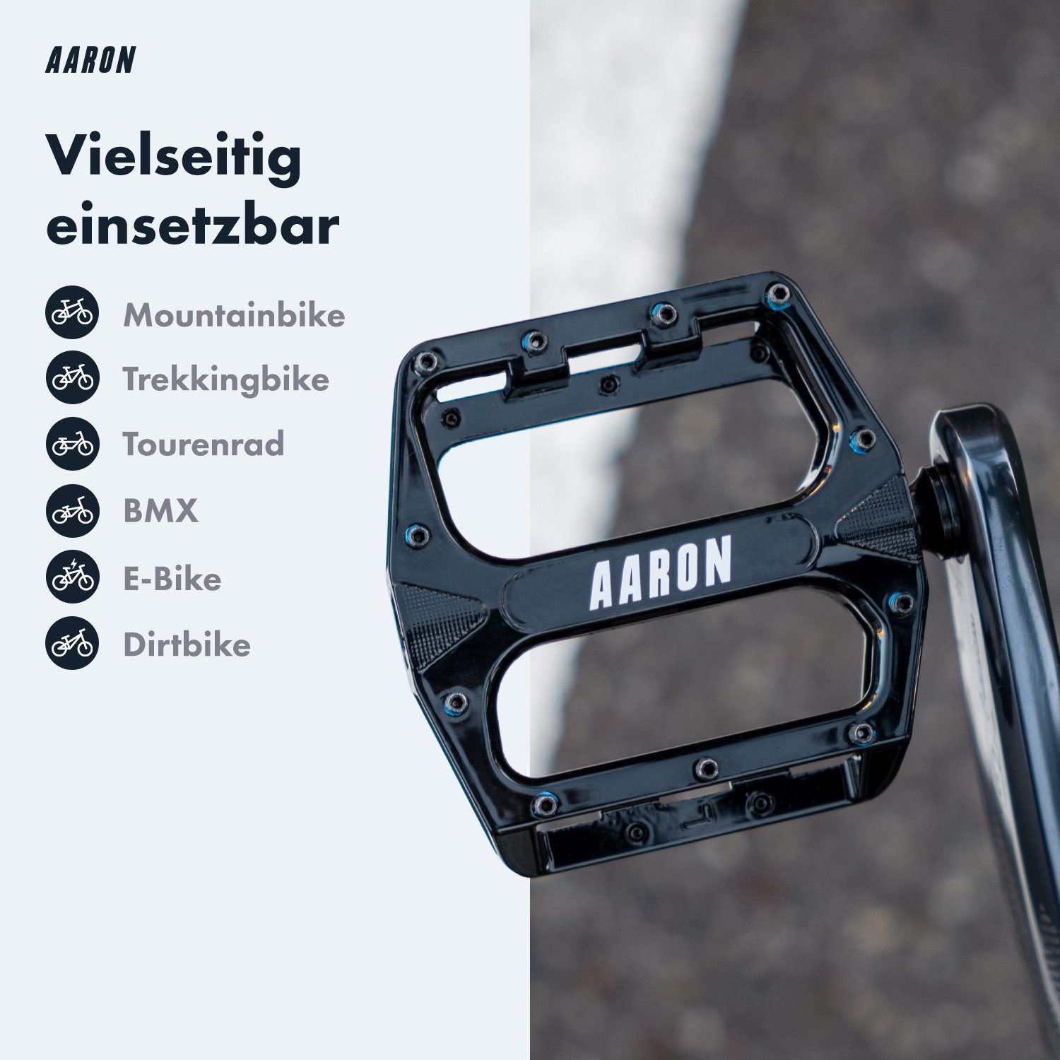 AARON Fahrradpedale Rock MTB Pedale Aluminium - Industriekugellager & austauschbare Pins