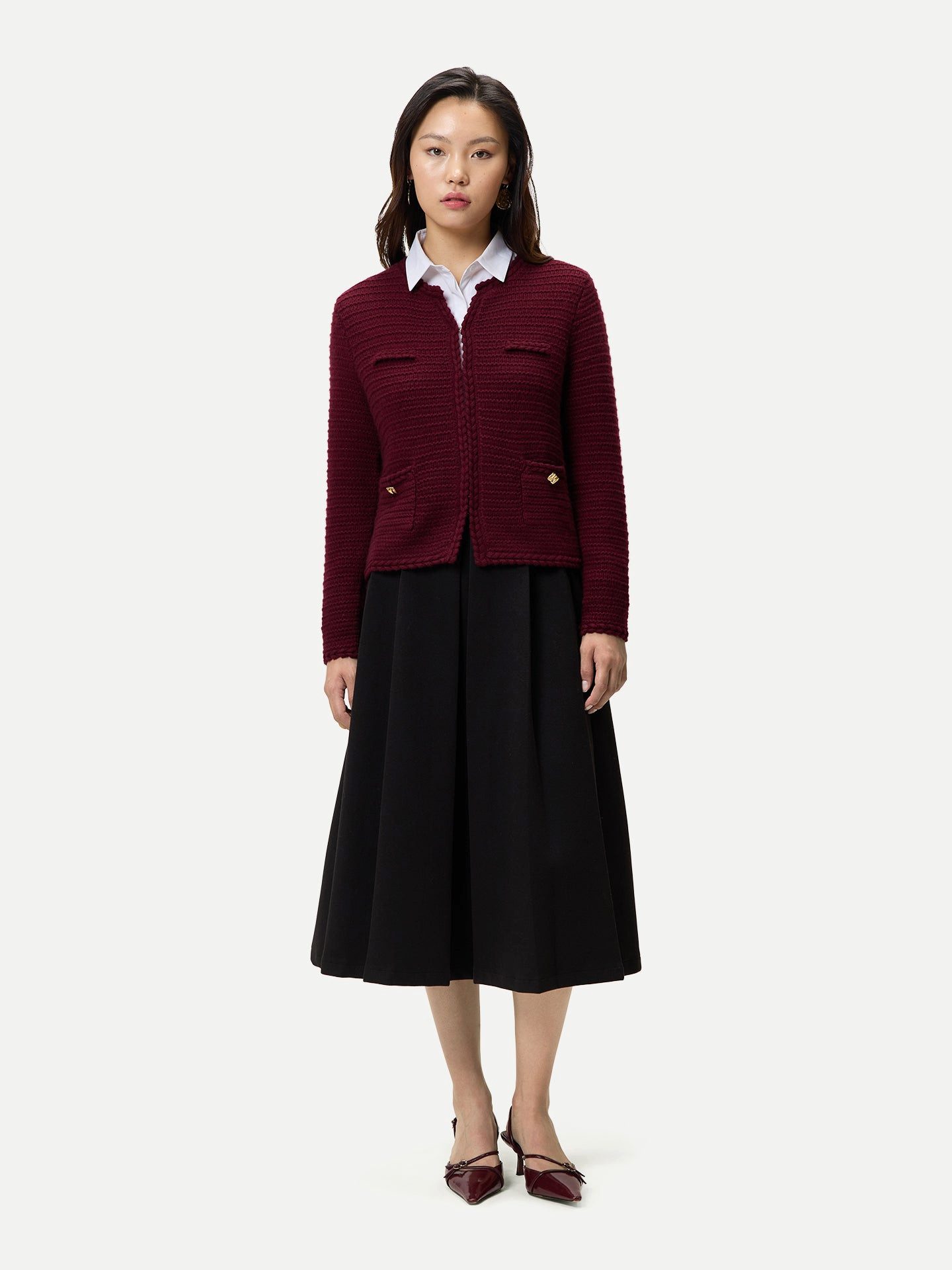 GOBI Cashmere Cardigan Texturierter Strick Kaschmir-Cardigan