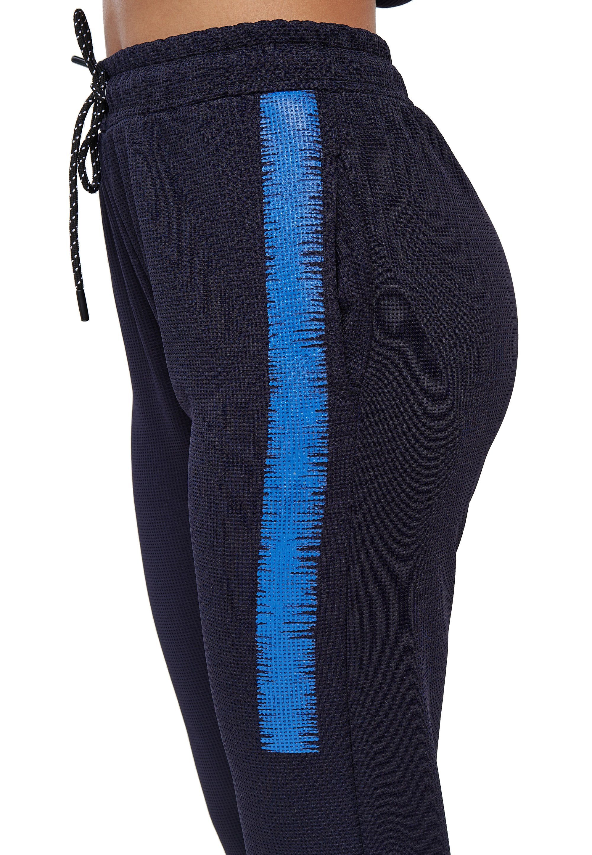 L.gonline Freizeitanzug Damen Jogging-ANZUG, mit Bündchen und Tunnelzug, Trainingsanzug (Kapuzenjacke mit Reißverschluss, Hose, 2-tlg), Fitness Freizeit Casual – Bild 4 von 5