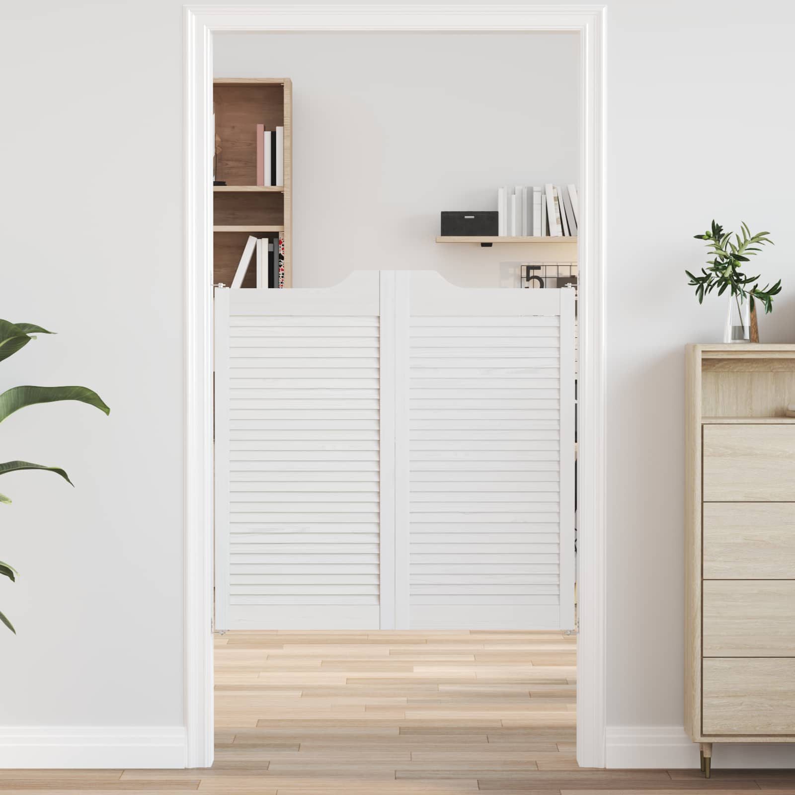 vidaXL Haustür Schwingtüren 2 Stk. 100 x 100 cm Massives Kiefernholz Weiß (2-St)