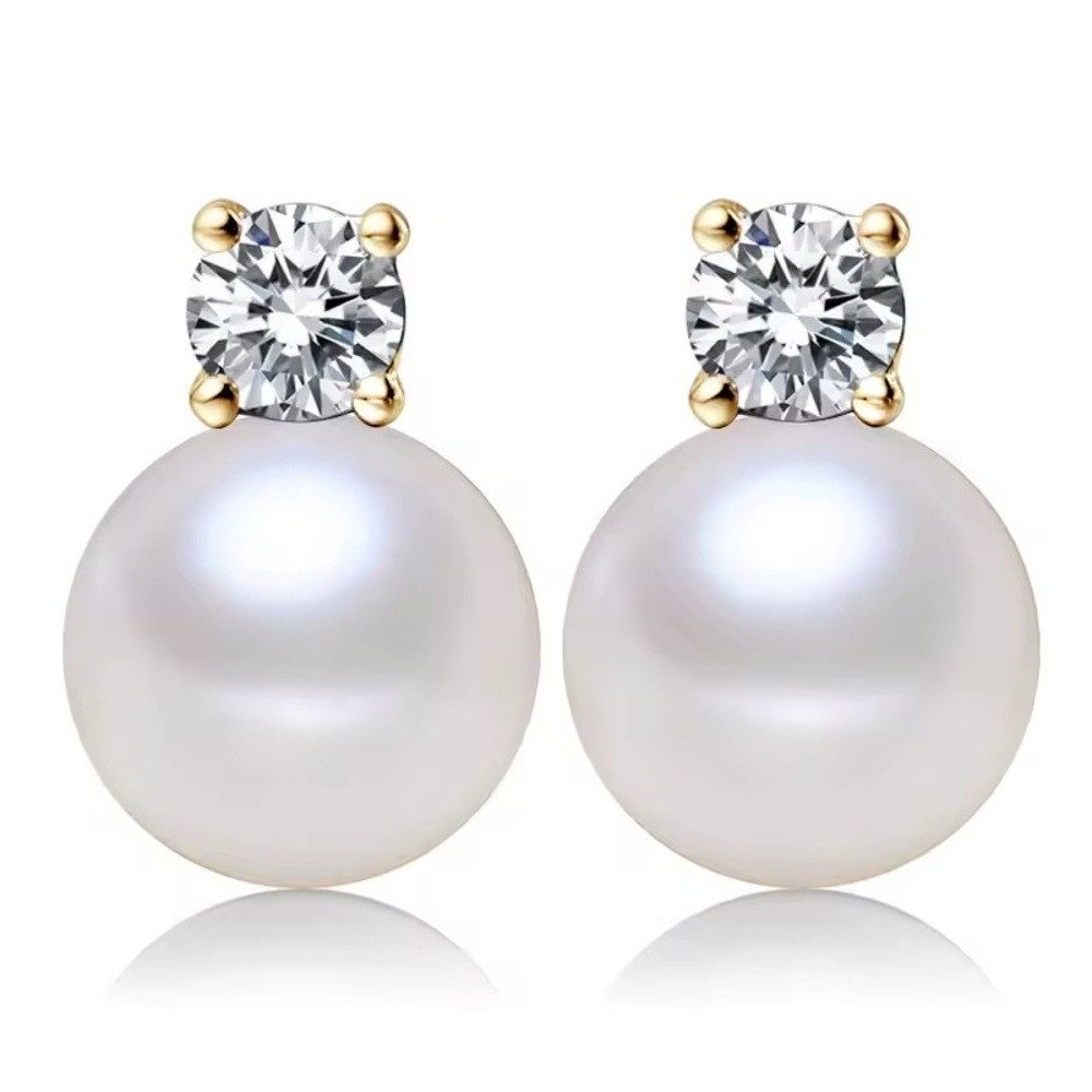 ROUGEMONT Perlenohrringe Edle Süßwasser Perlen Ohrstecker Zirkonia 925 Ster günstig online kaufen