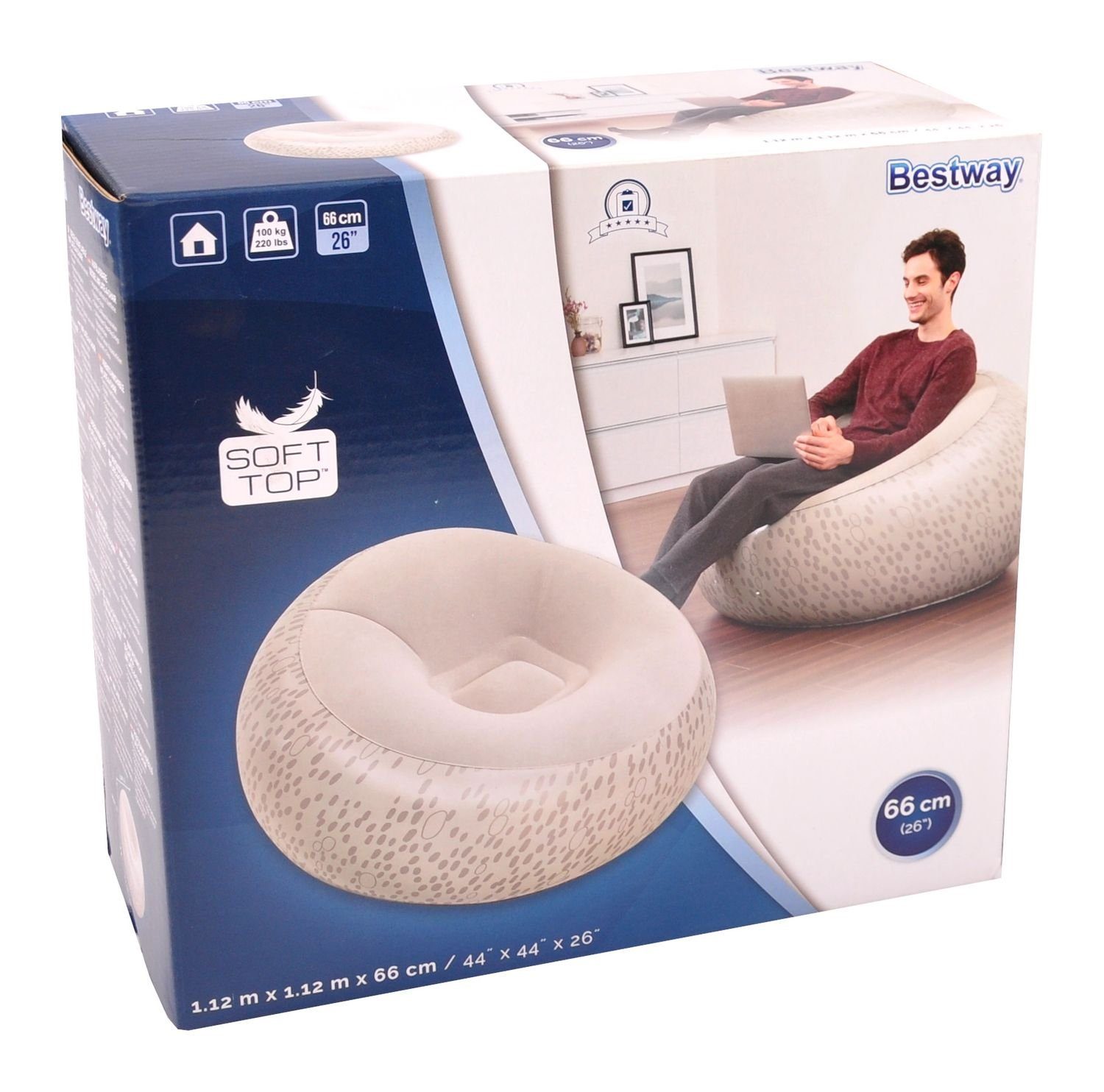 Bestway Sitzsack Bestway Sessel aufblasbar Sitzsack Luftsessel Lounge Luftmatratze