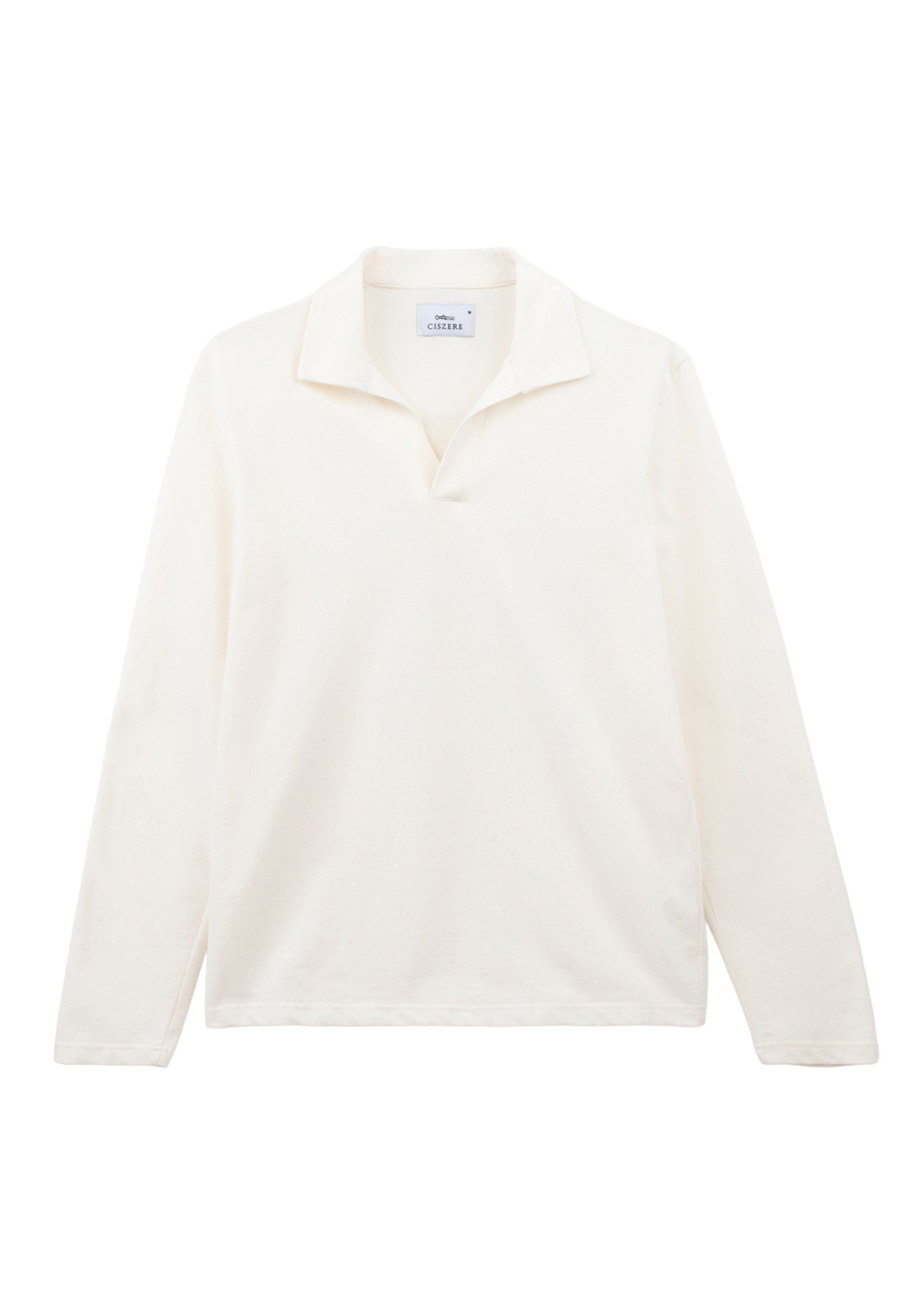 Ciszere Poloshirt Nelson collar. Polo off-white shirt with open