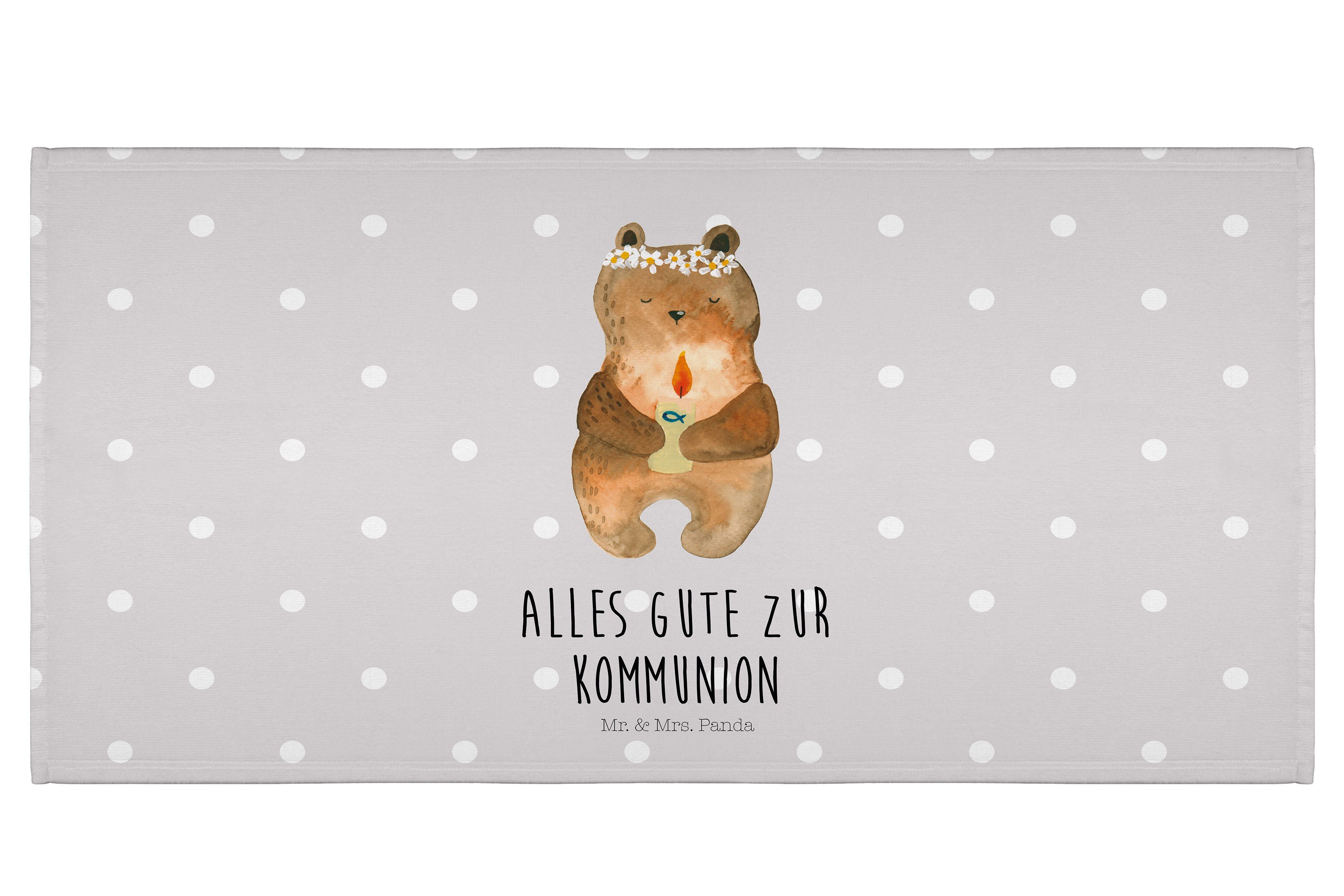 Mr. & Mrs. Kommunion-Bär Pastell Handtuch T, (1-St) Geschenk, Grau Teddy, - Gottes Segen, - Panda groß