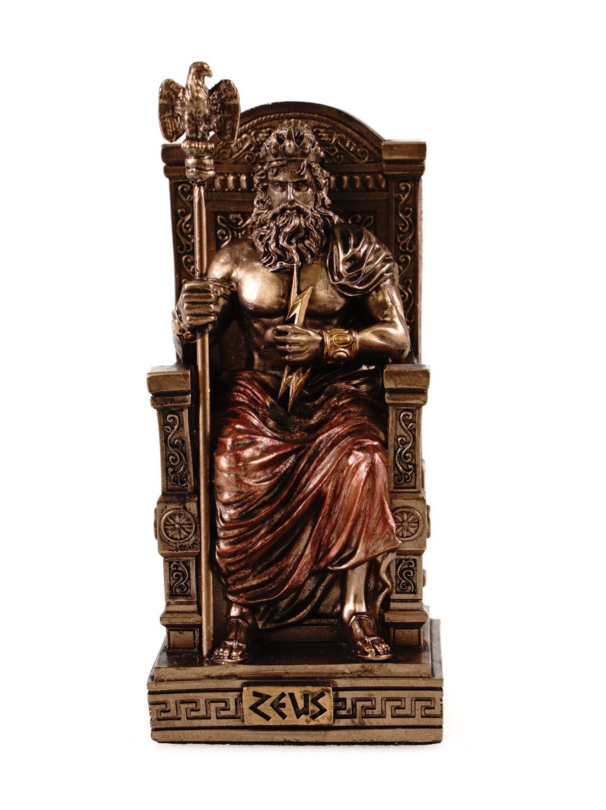 Dekofigur Miniatur Dekofigur griechischer Gott Zeus auf Thron by Veronese 9cm