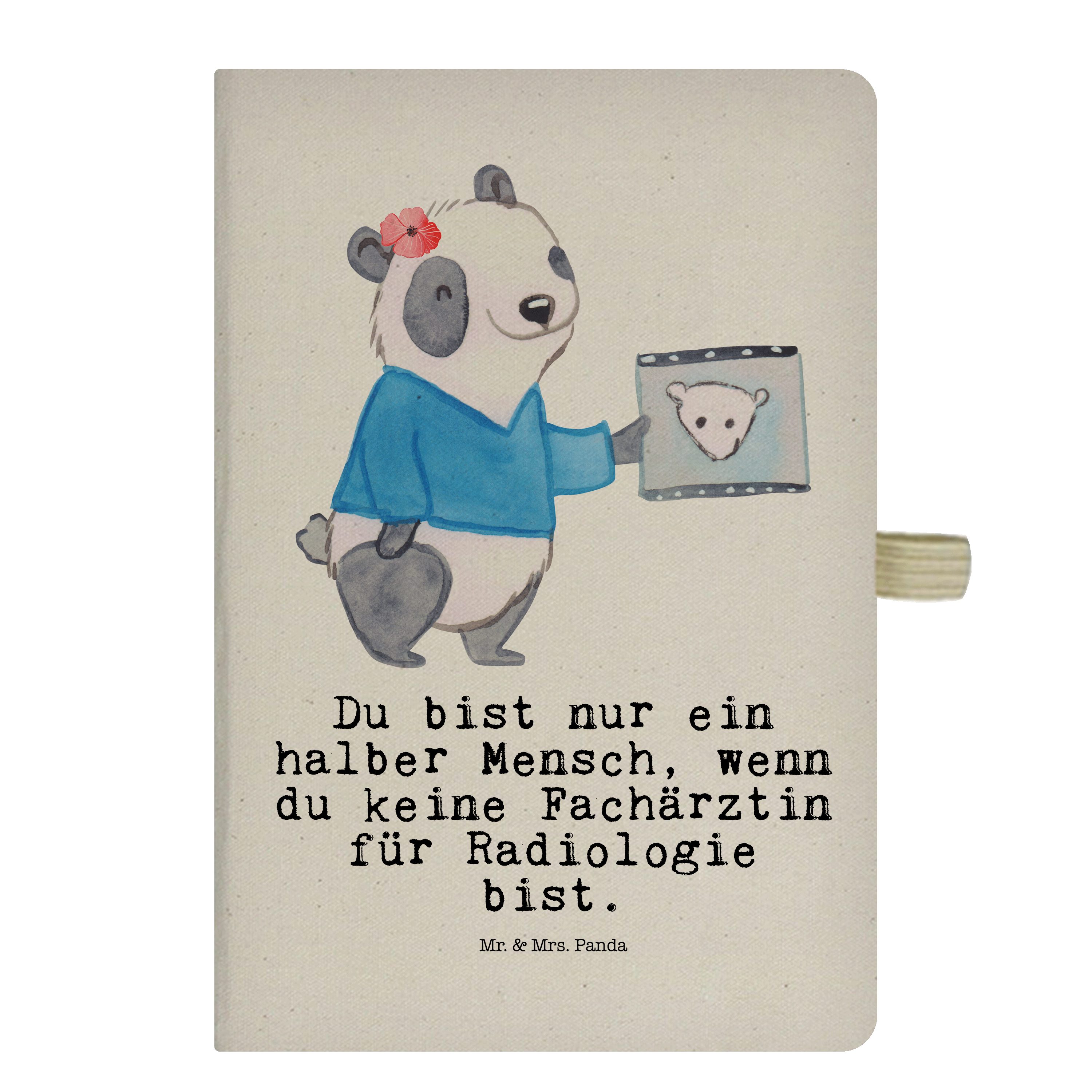 Mr. & Mrs. Panda Notizbuch Fachärztin für Radiologie mit Herz - Transparent - Geschenk, Notizen, Mr. & Mrs. Panda