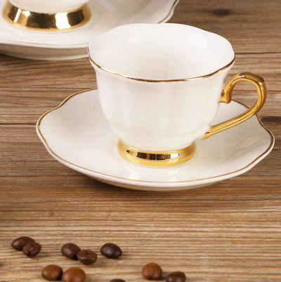 ZELLERFELD Kaffeeservice 12-Teilig Kaffeeservice Mokkaservice mit Untertasse Kaffeetasse Tasse