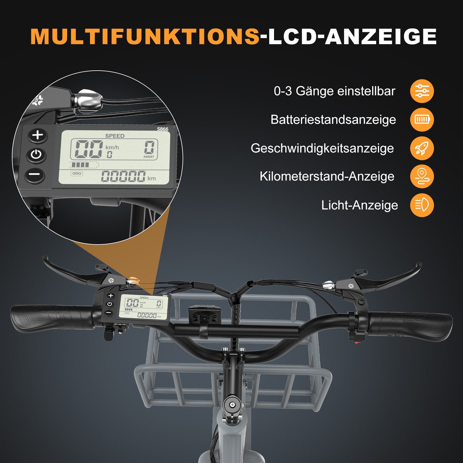 ELEKGO E-Bike Klapprad 20 Zoll - 250W Motor, 36V 12Ah Akku, 35-90 Km Reichweite