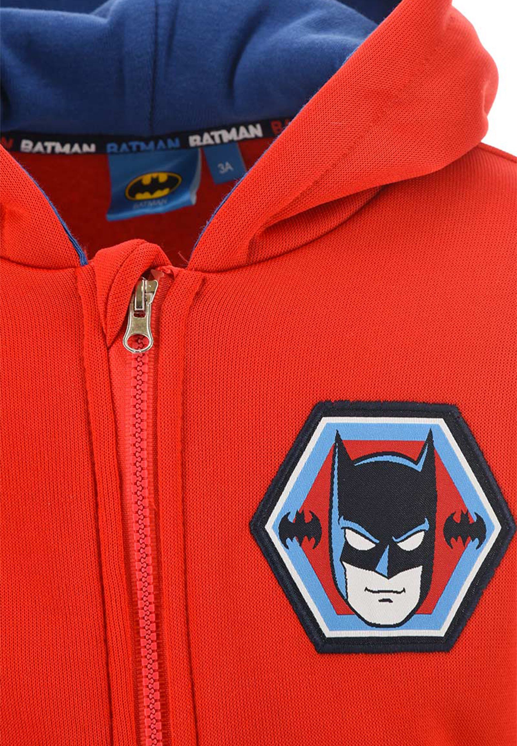 Batman Kapuzensweatjacke Dirk Knight Sweatjacke Pullover-Jacke Hoodie Kapuze Kapuzenjacke Reißverschluss