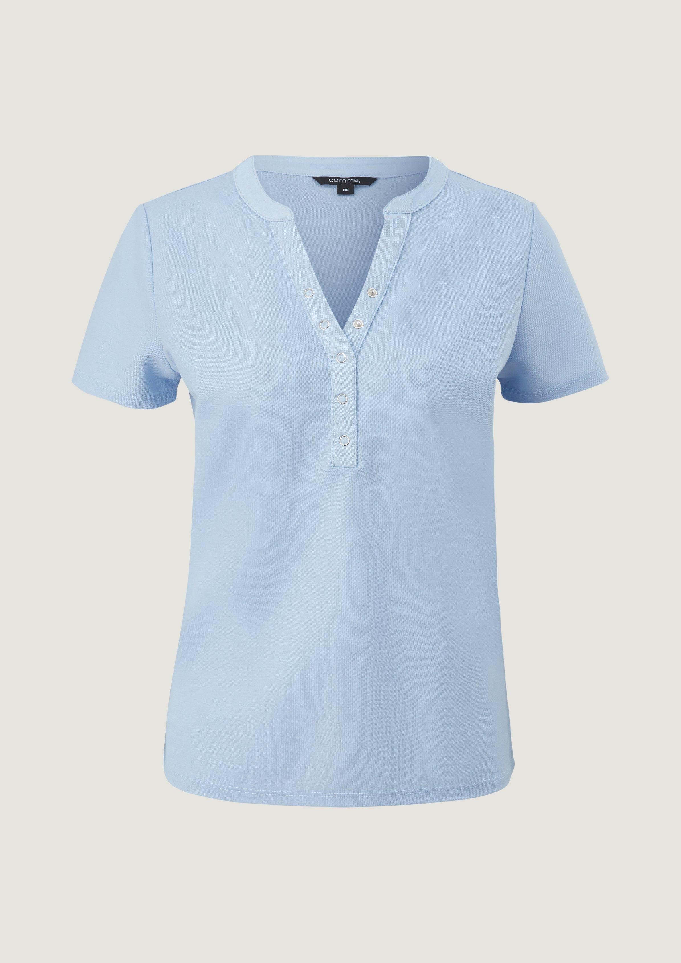 mit Comma Tunikaausschnitt Shirttop Modalmix-Shirt